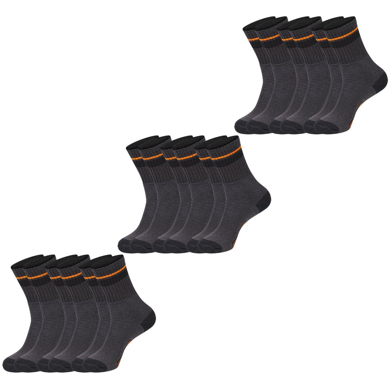 9 Paar Black/Grey