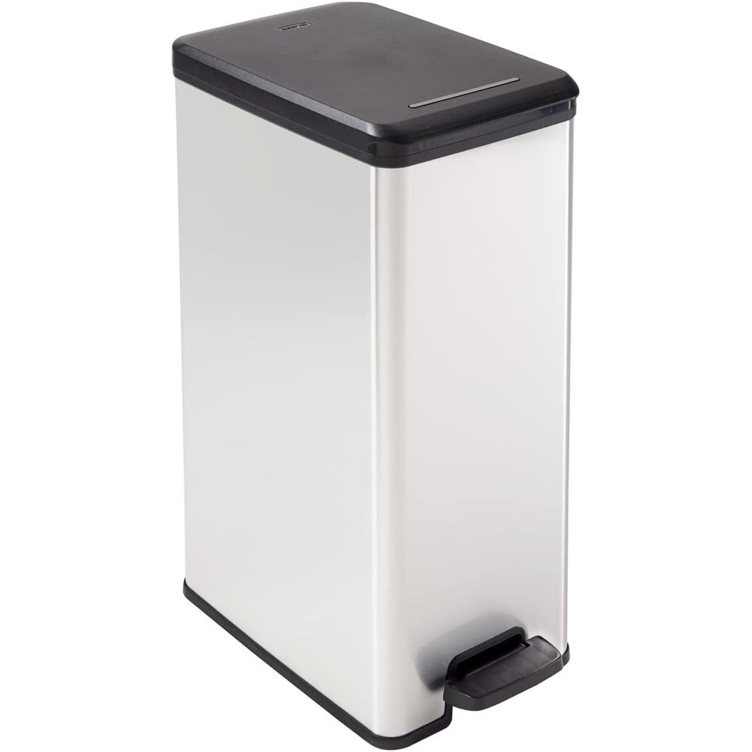 Curver Mülleimer 213298, Slim Bin 40l Abfalleimer mit Pedal