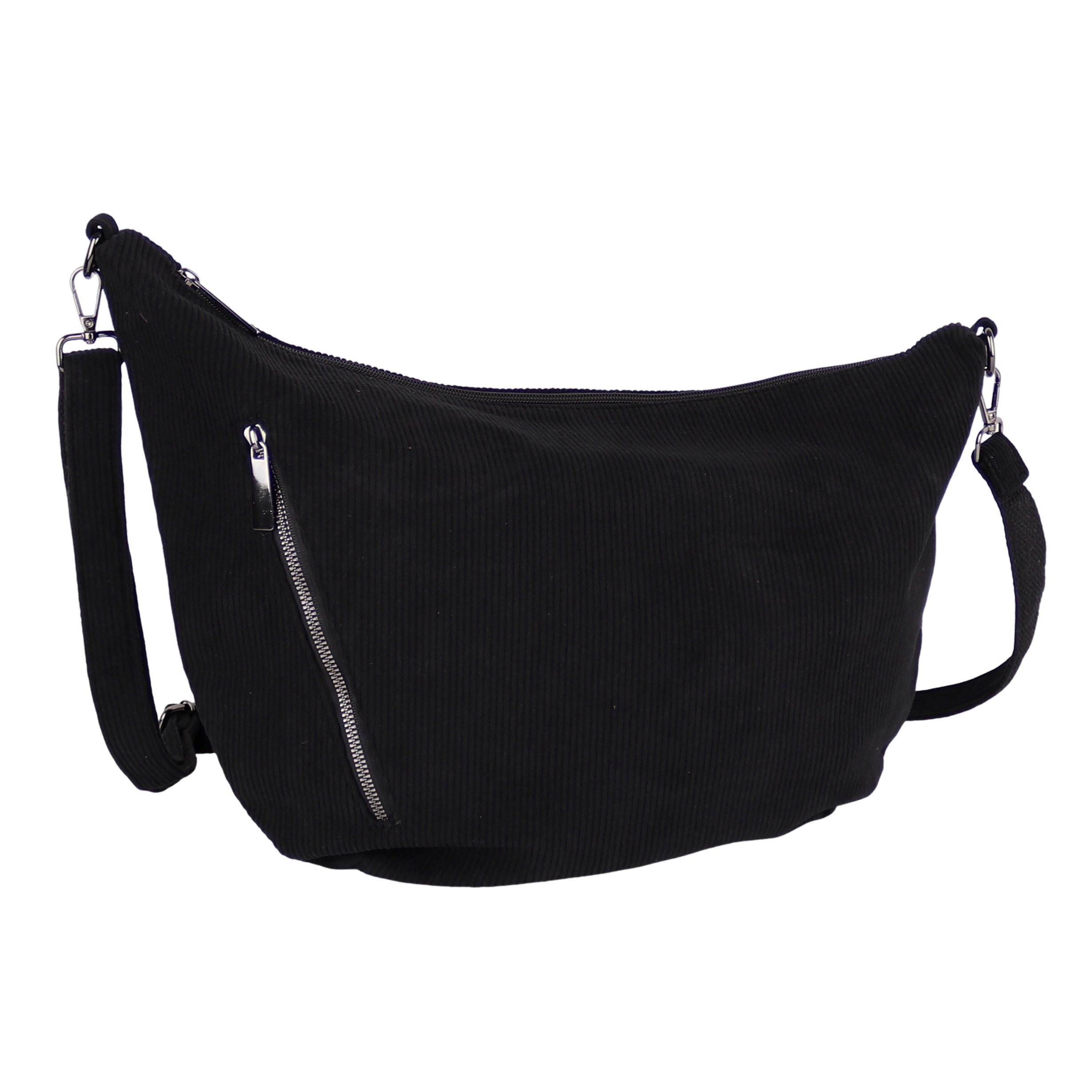 MIRROSI Schultertasche Damen Umhämngetasche aus Cord, Leicht, Groß, Crossbody Bag, verstellbaren Schulterriemen, Asymmetrisches Design