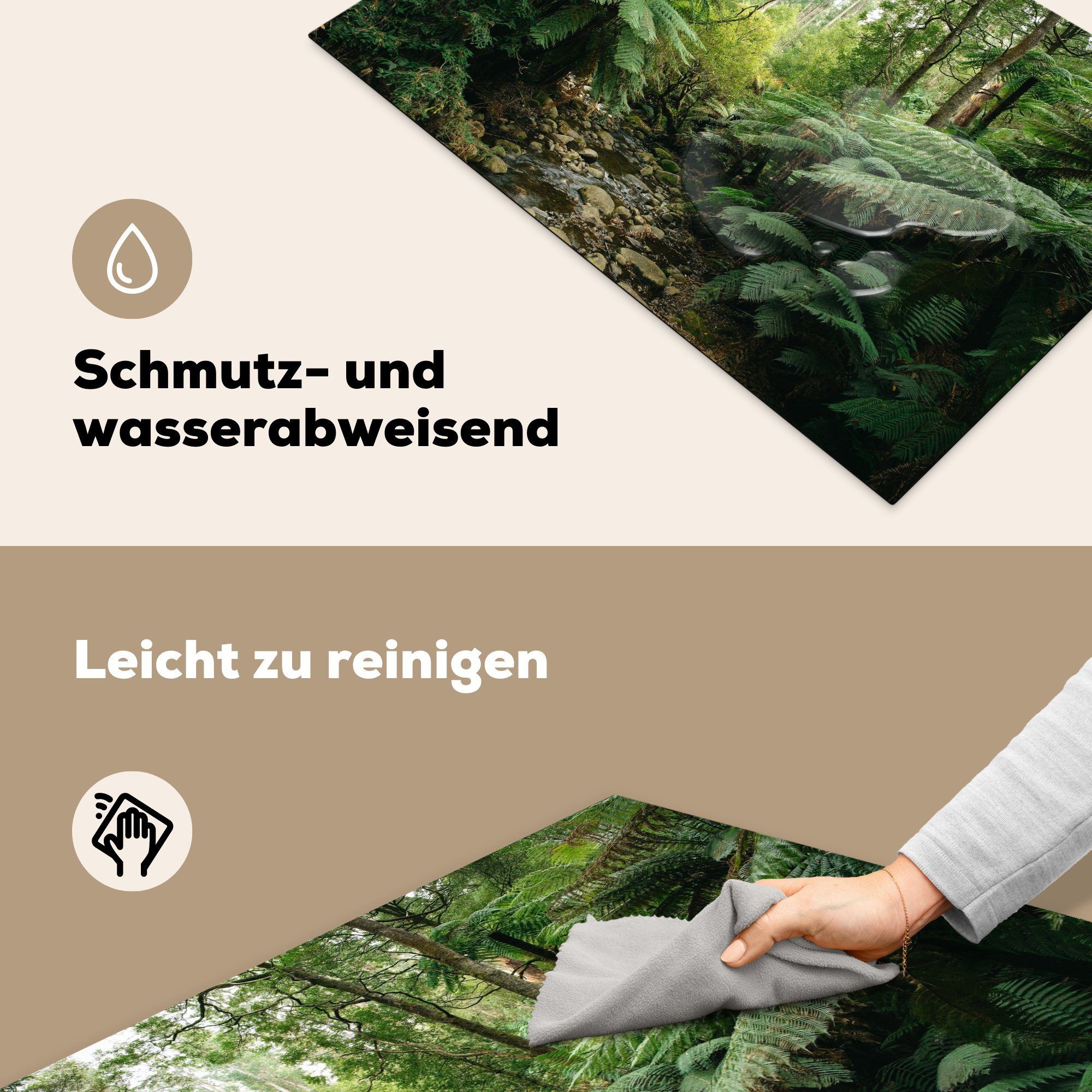 (1 küche, Vinyl, Schutz Wald Australien, Induktionskochfeld in tlg), 81x52 Ceranfeldabdeckung MuchoWow für cm, Victioria, Herdblende-/Abdeckplatte die