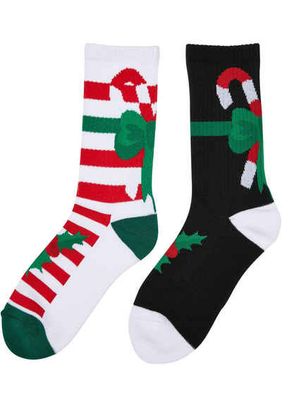 URBAN CLASSICS Basicsocken Urban Classics Unisex Fancy X-Mas Candy Socks 2-Pack (1-Paar)