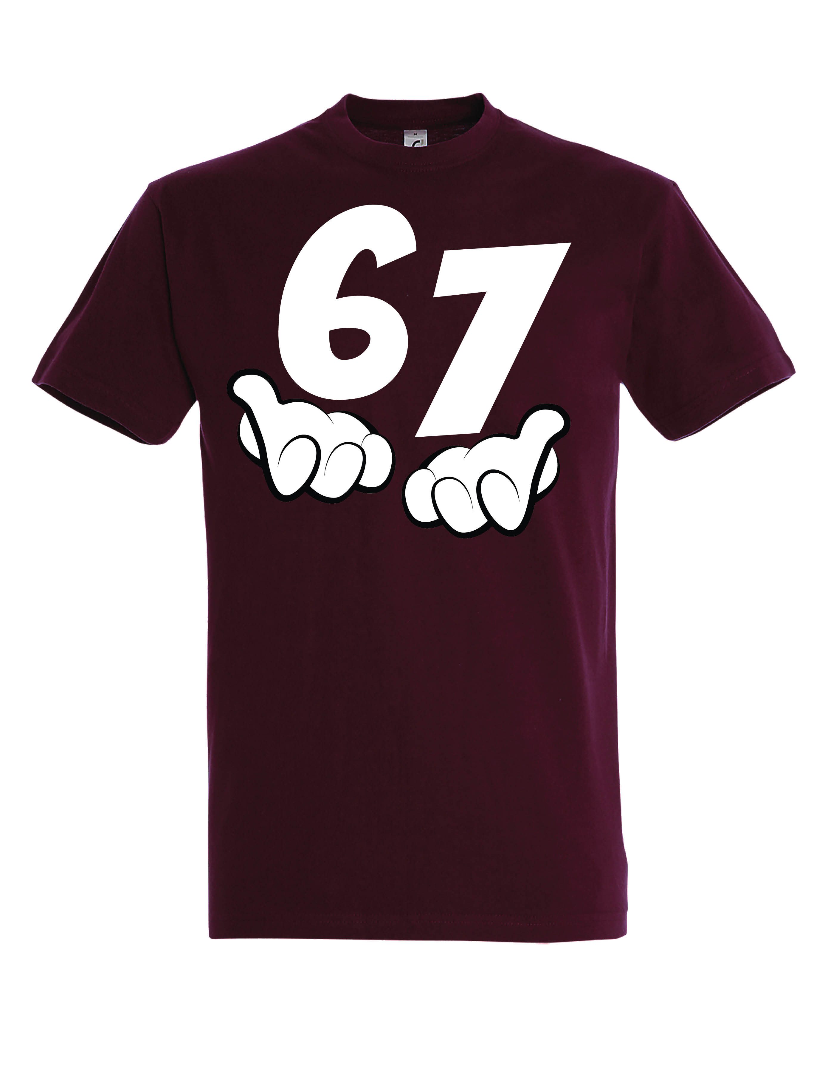 Youth Designz Print-Shirt Herren T-Shirt "67" lustig Fun-Print Statement Geschenk Trend mit witzigen und humorvollen Aufdruck als Geschenk für Männer