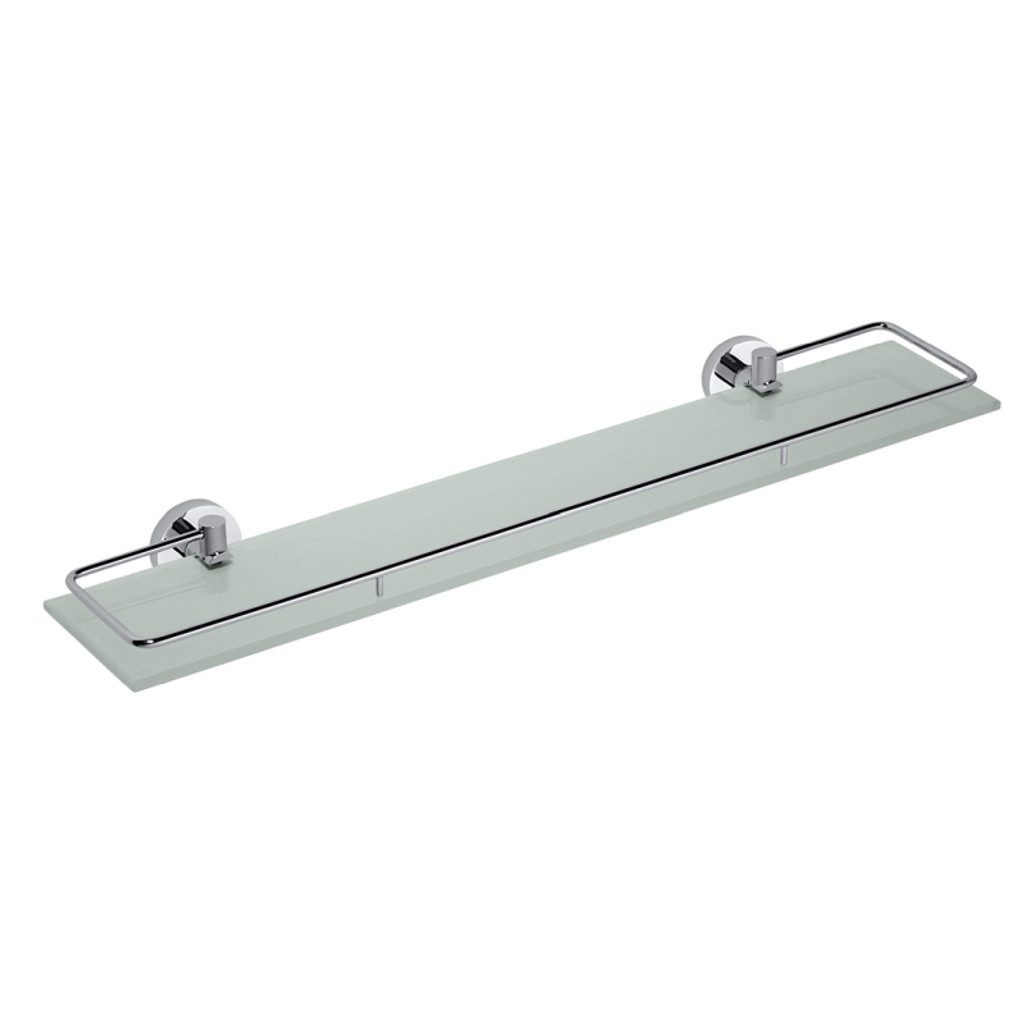 BRILLANTBAD® Duschablage BOMEGA Glasablage Milchglas Messing Chrom poliert Bad Küche >> Bohren