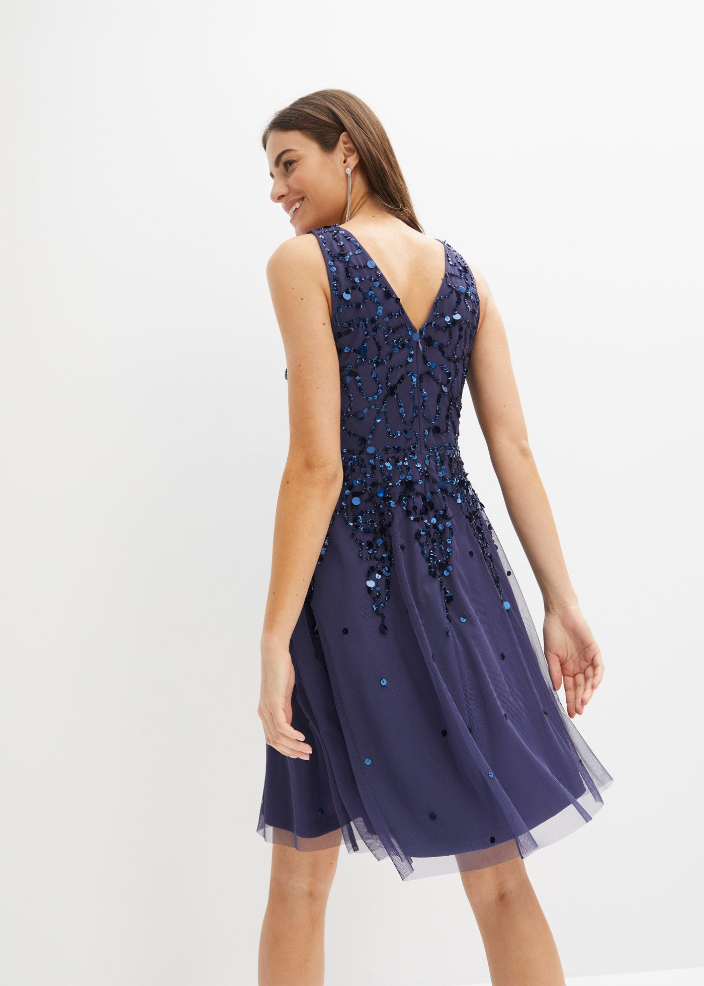 bonprix Paillettenkleid für festliche Anlässe, aus Polyester, ausgestellte Passform