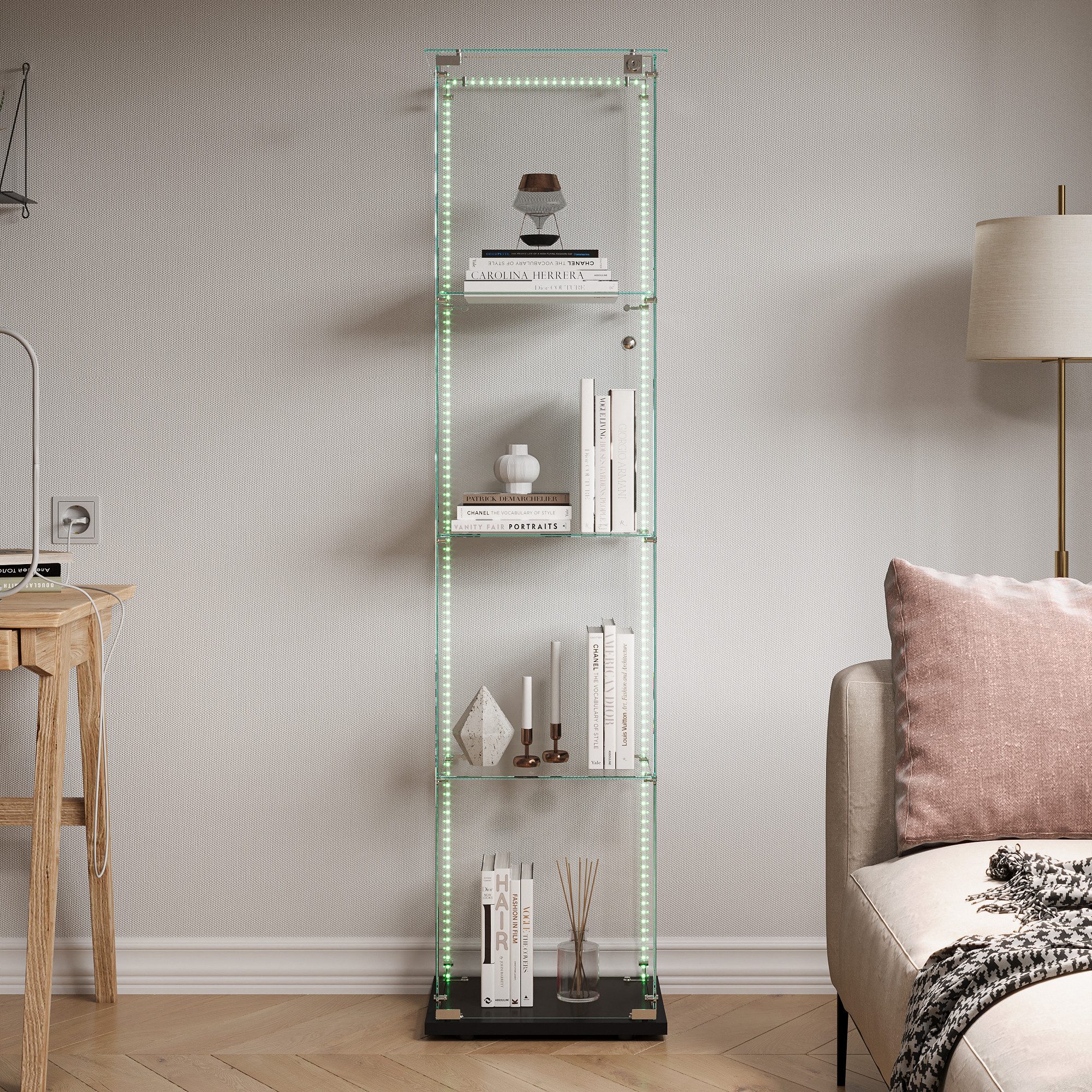 FUROKOY Glasvitrine Standvitrinen, Vitrine aus gehärtetem Glas (Vitrinensch günstig online kaufen