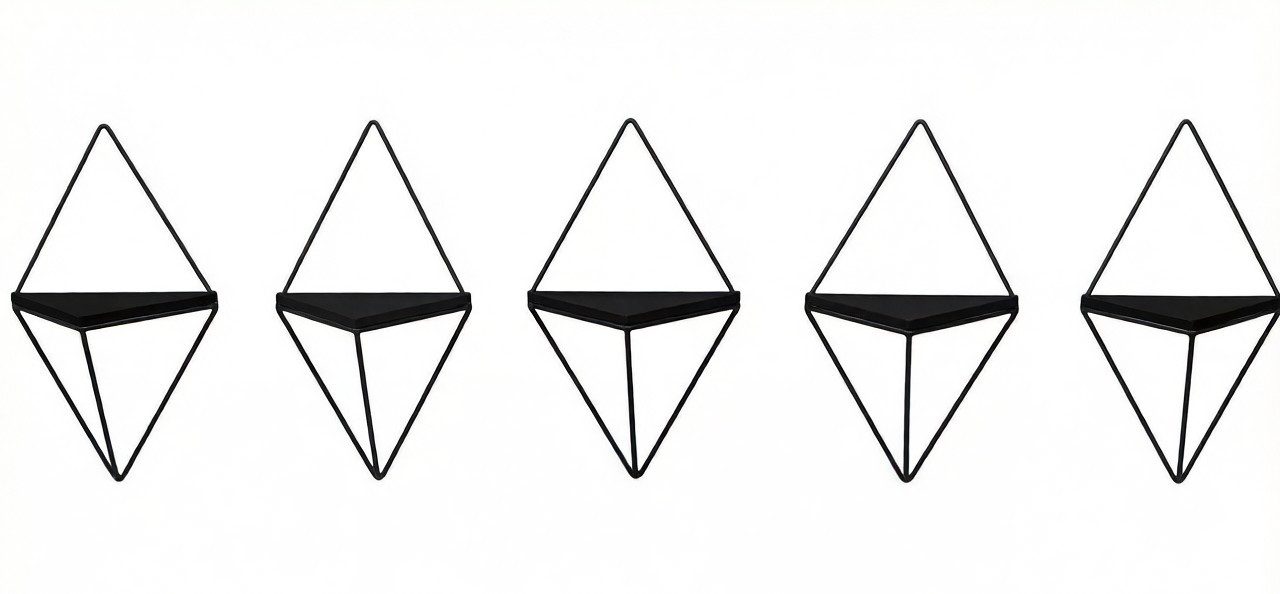 OTTO home Deko-Wandregal Rauten Rudel in modernen, dezenten Farbkombinationen, Set 5-tlg., Dekoregal, Wanddeko, aus Metall und MDF, 5tlg.Set