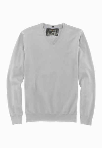 MARVELIS V-Ausschnitt-Pullover Пуловеры - Casual Fit - V-Ausschnitt - Einfarbig - Grau (1-tlg)