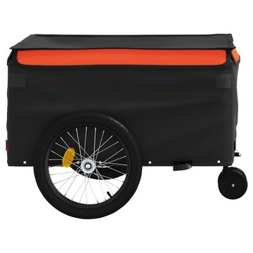 vidaXL Fahrradlastenanhänger Fahrradanhänger Schwarz und Orange 45 kg Eisen