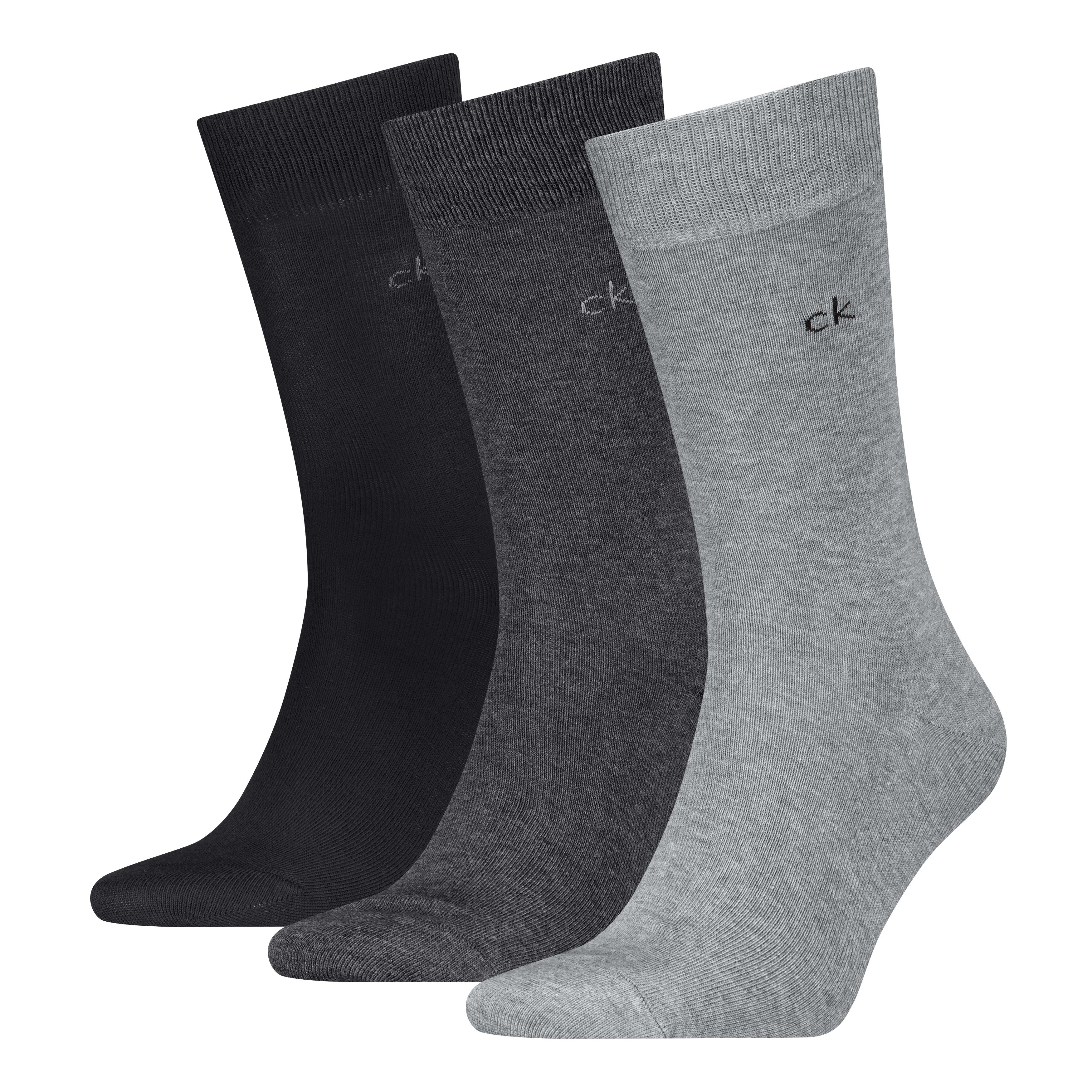 Calvin Klein Socken CK MEN SOCK (3 Paar) uni, Cotton-Mix, breiter Bund