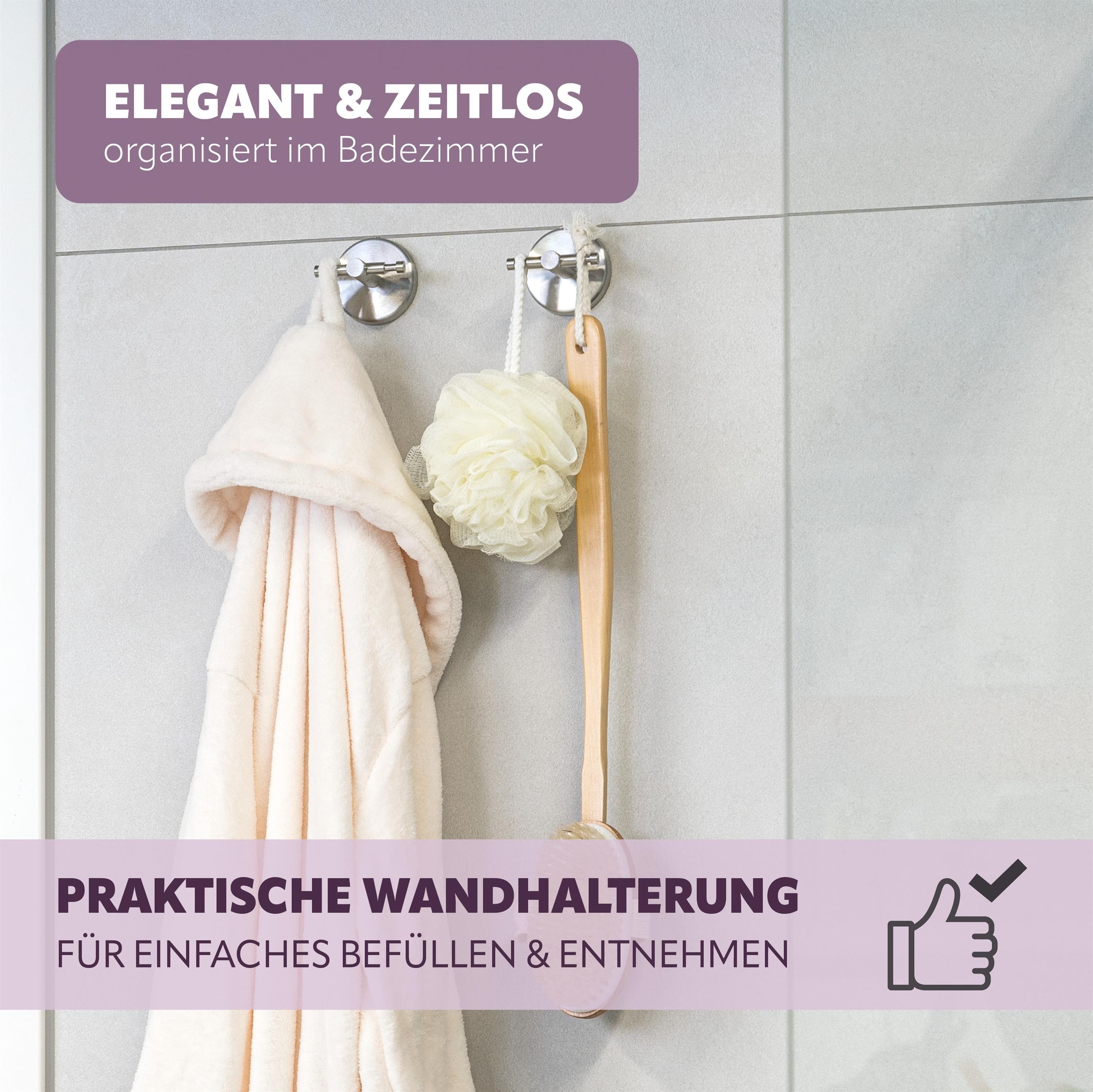 bremermann Wandhaken Bad-Serie PIAZZA - 2er Set inkl. Klebeset, aus Edelstahl, (2-St)