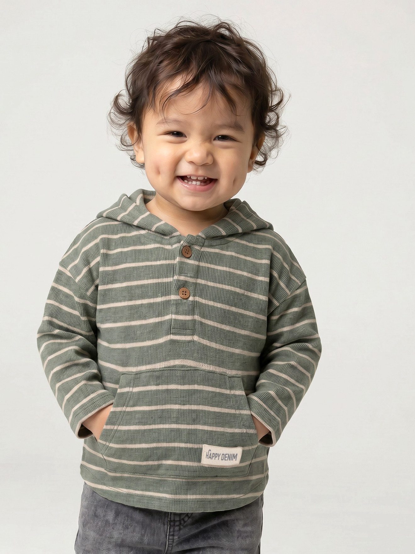 vertbaudet Langarmshirt Jungen Baby Kapuzenshirt – Bild 5 von 5