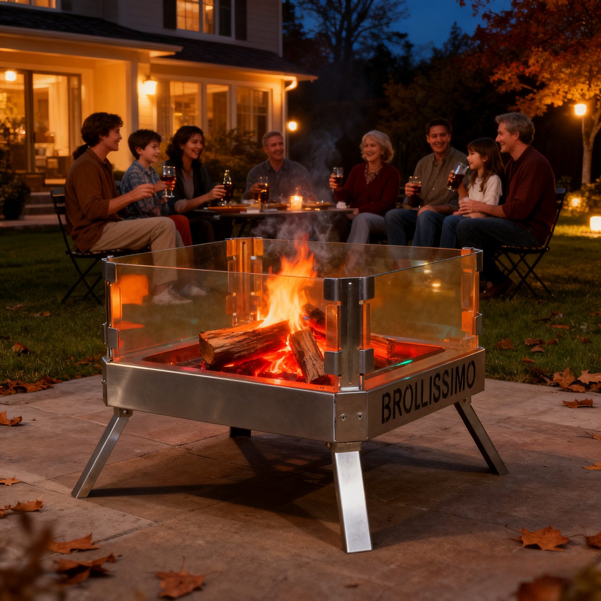 CCLIFE Feuerschale Feuerschale mit Glaskeramik klappbar für Outdoor Camping günstig online kaufen