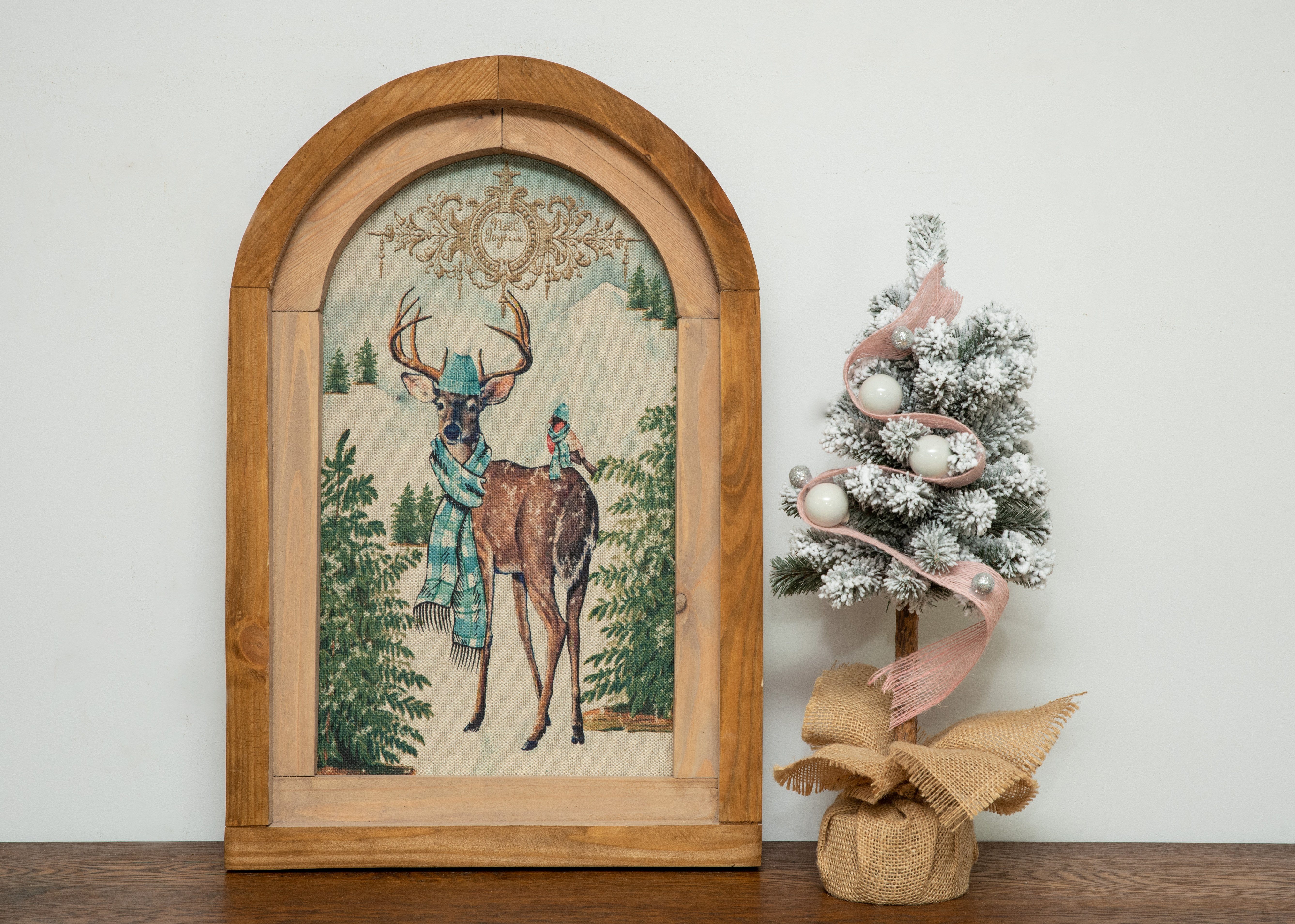 ORNAMENTI Weihnachtsfigur RUSTIKALER VINTAGE, 3D, STIL, HIRSCH WEIHNACHTS WANDDEKORATION