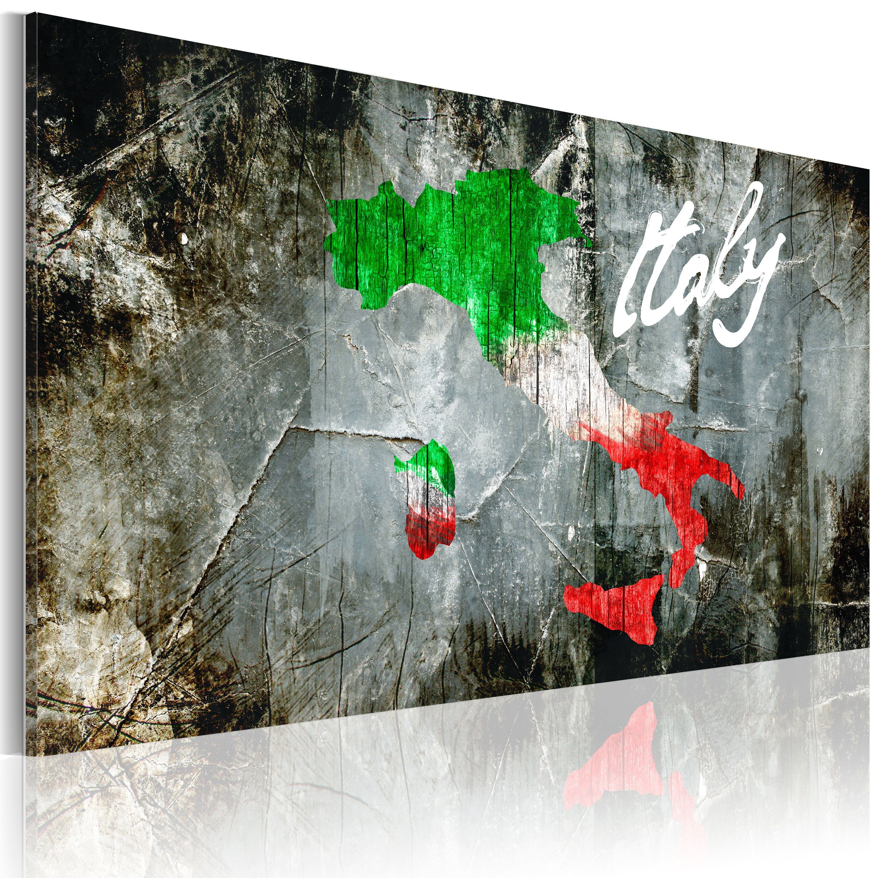 Artgeist Wandbild Künstlerische Karte von Italien