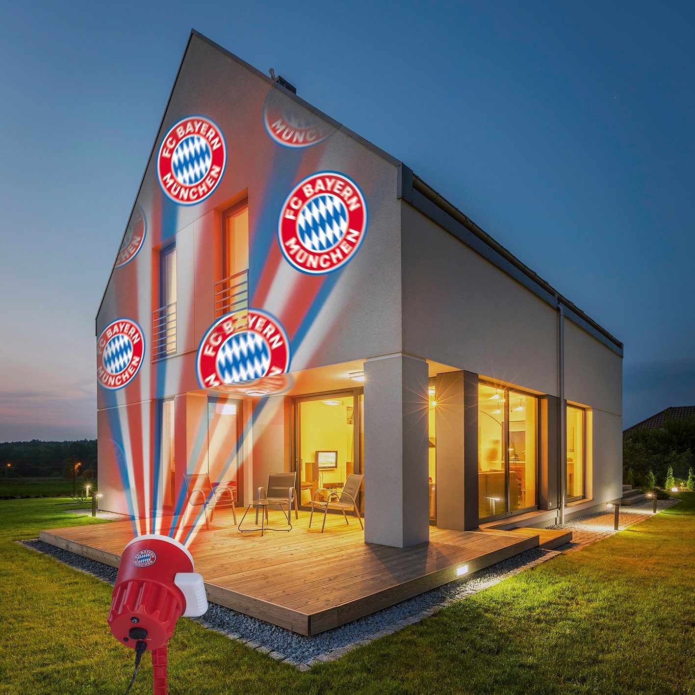 FC Bayern München LED Motivstrahler, mit FCB-Logo
