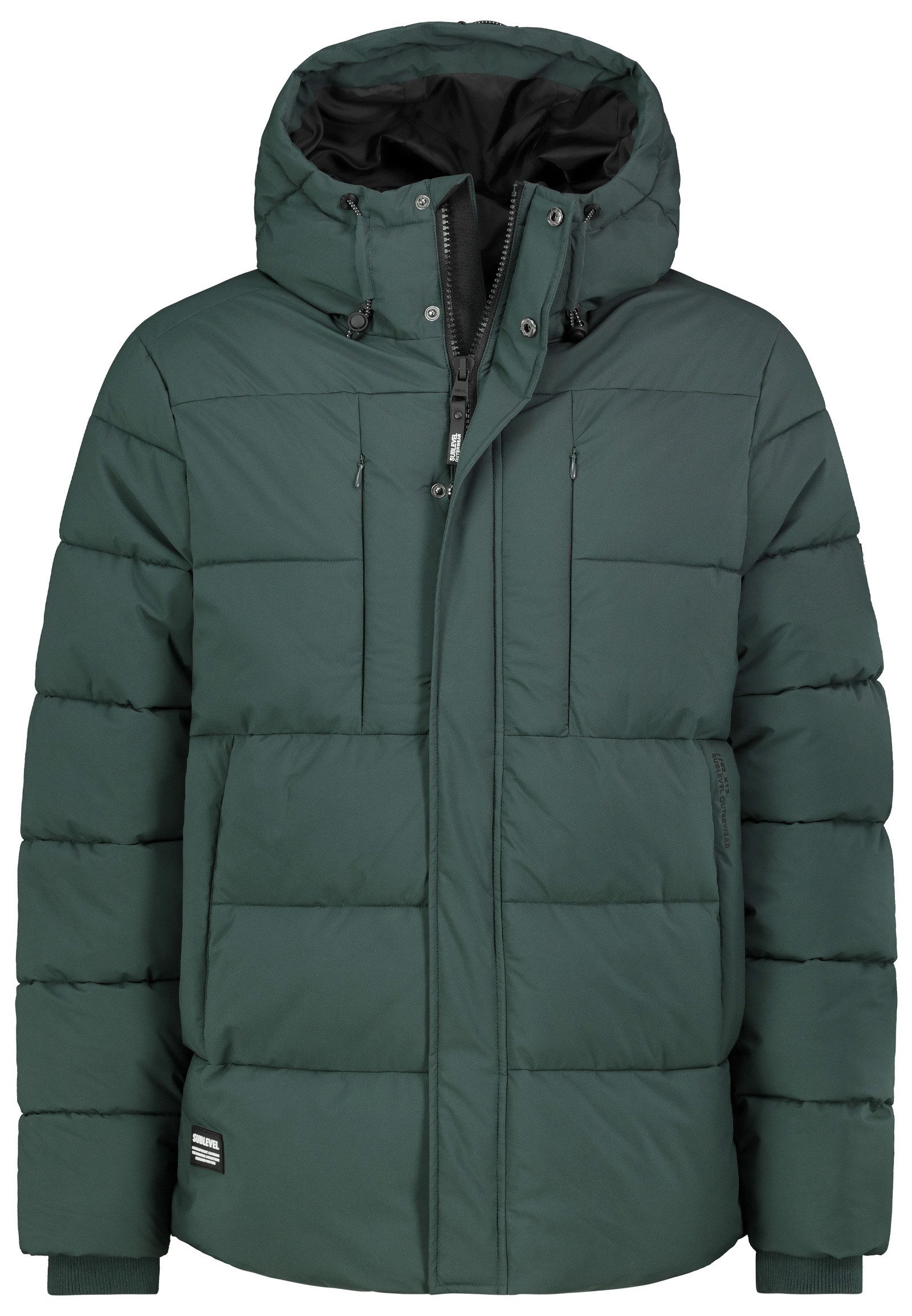 SUBLEVEL Steppjacke Herren Winterjacke Übergangsjacke Jacke Warm Modern mit Kapuze