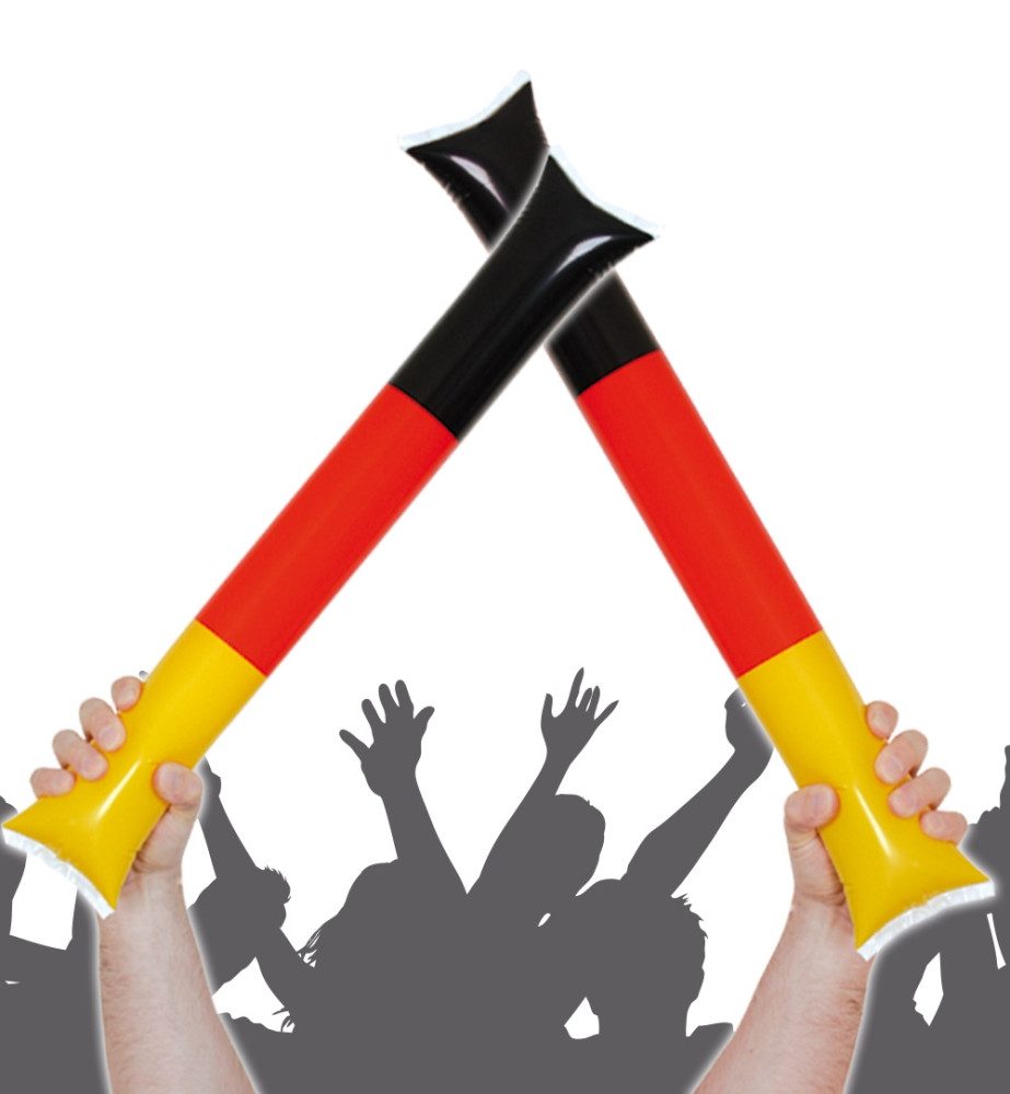Handpan 2 x Deutschland Klatschstangen Air Sticks EM Fußball Schwarz Rot Gold