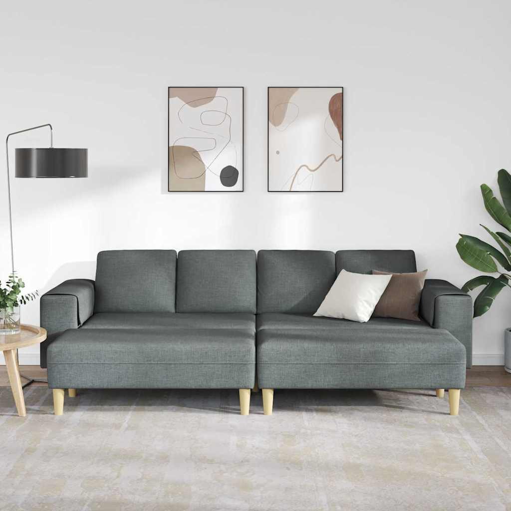 vidaXL Sofa Sofa Set Dunkelgrau Stoff, günstig online kaufen