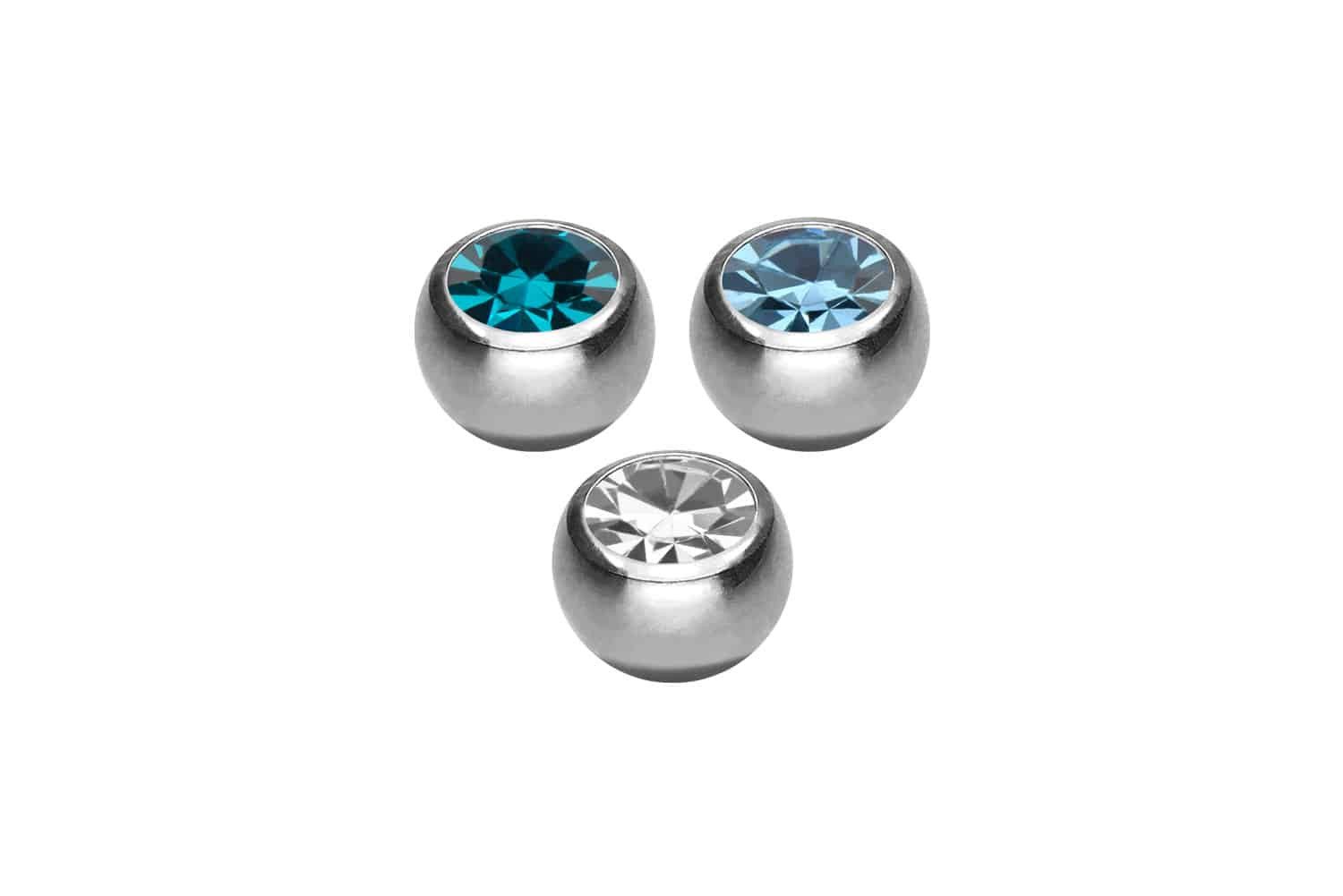 PIERCINGLINE Piercing-Set SET Chirurgenstahl Schraubkugel KRISTALL günstig online kaufen