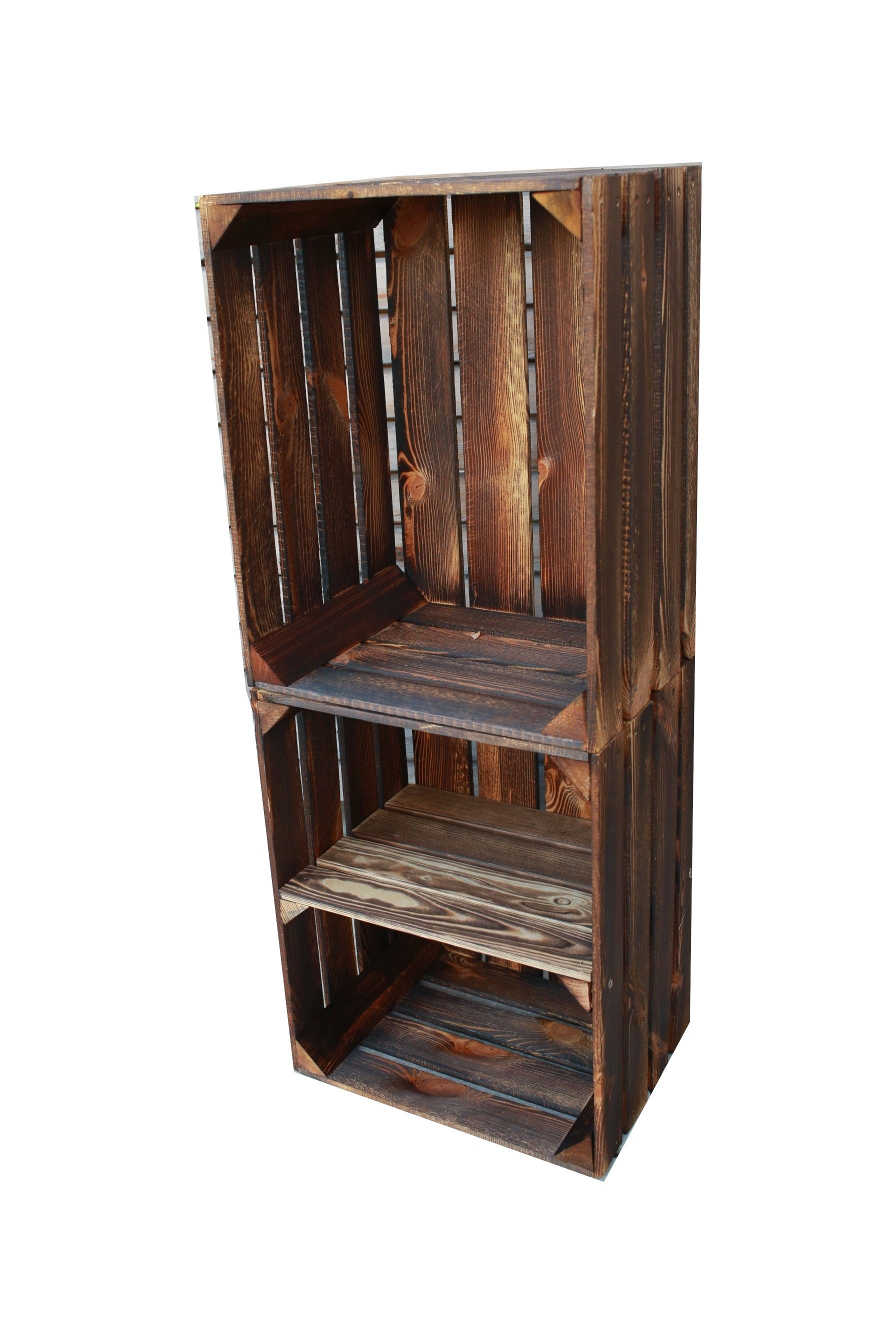 Teramico Holzkiste Holzkisten 50 x 40 x 30cm geflammt Set-Varianten kostenloser Versand, geflammt