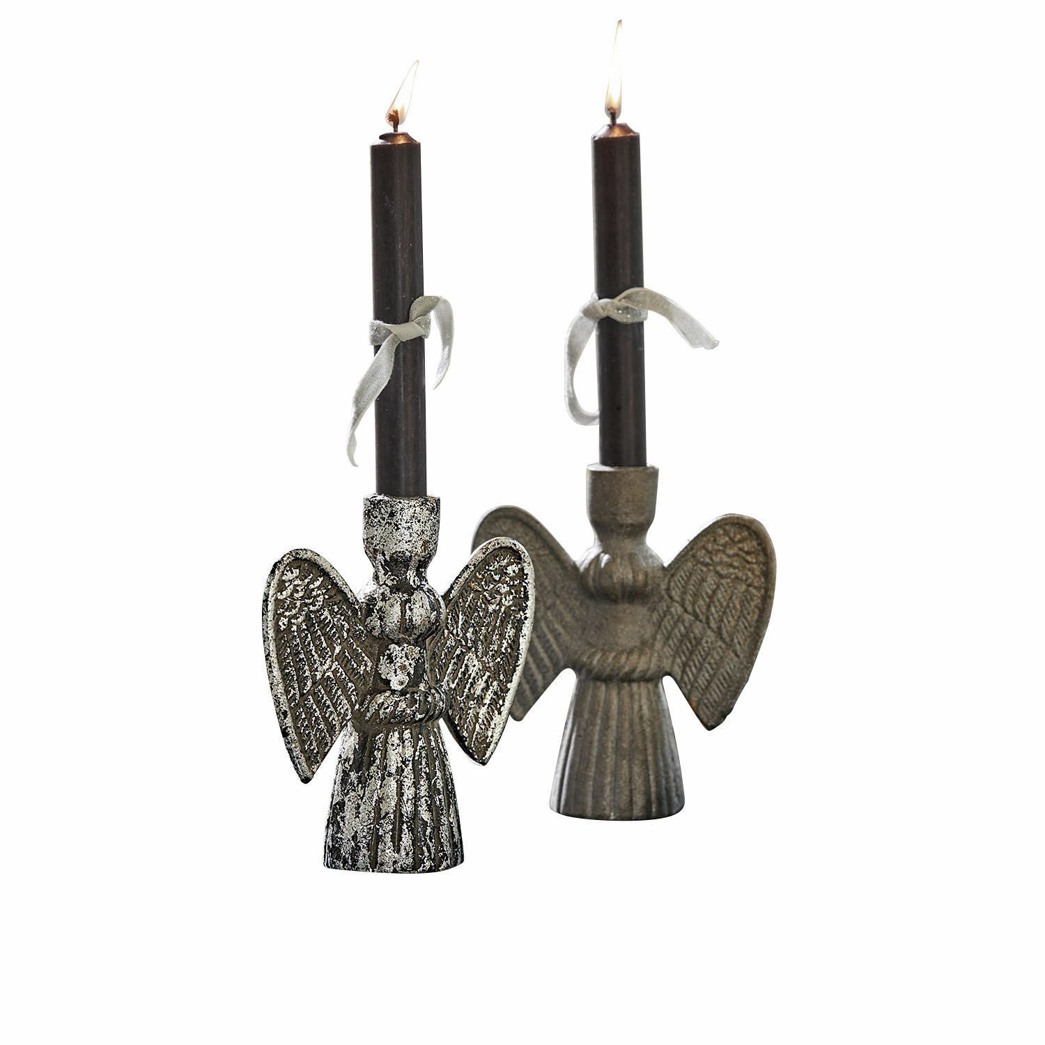 Mirabeau Kerzenständer Kerzenhalter 2er Set Auvine grau/antikschwarz günstig online kaufen