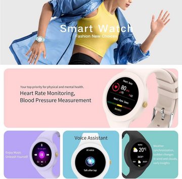 findtime Schlafüberwachung, IP67-Wasserdichtigkeit Smartwatch (2,01 Zoll, Android, iOS), mit Telefonfunktion Pulsuhr Blutdruckmessung Schrittzähler Fitnessuhr