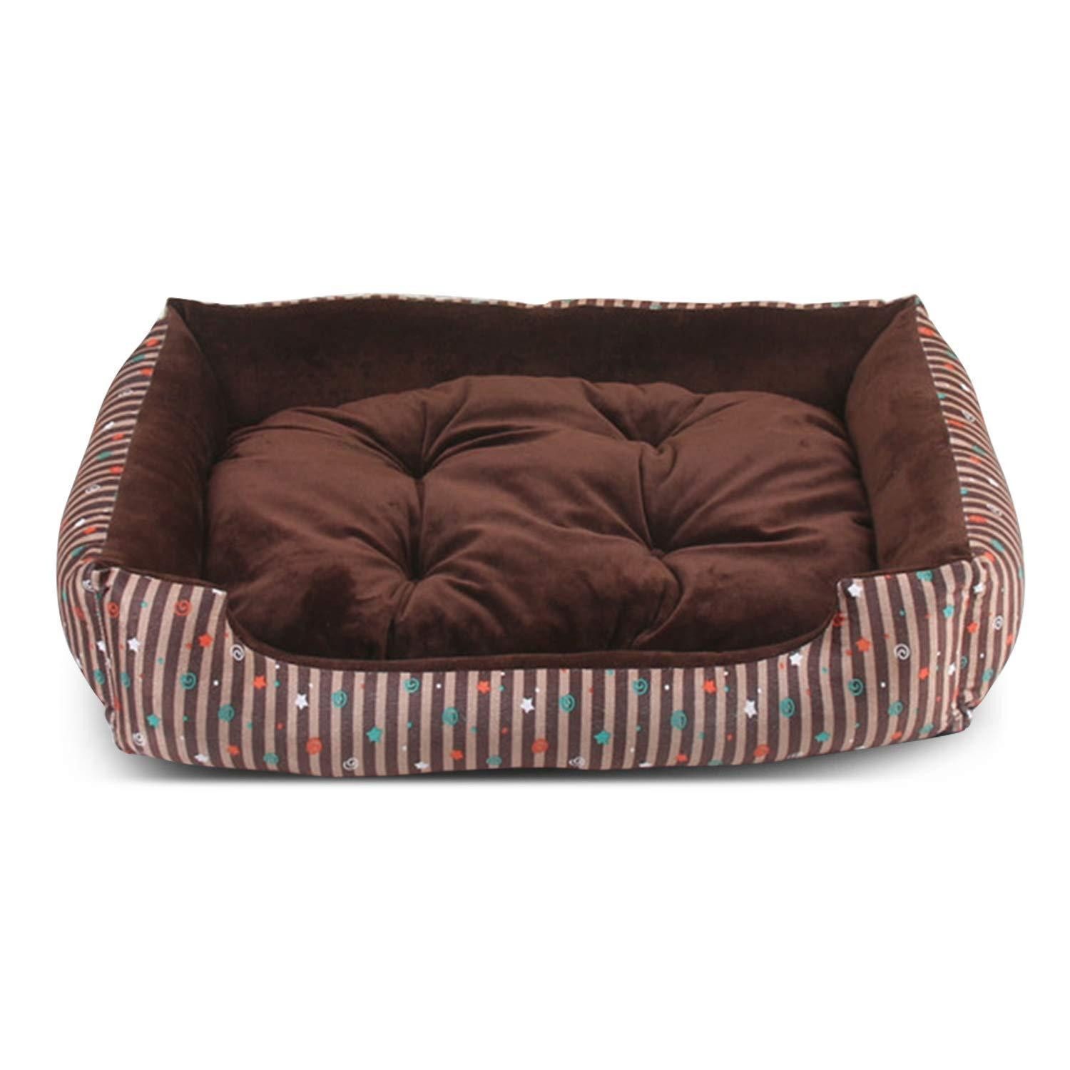 LuxusKollektion Hundebett Hundebett Waschbar Quadrat Kaffee S 50cm