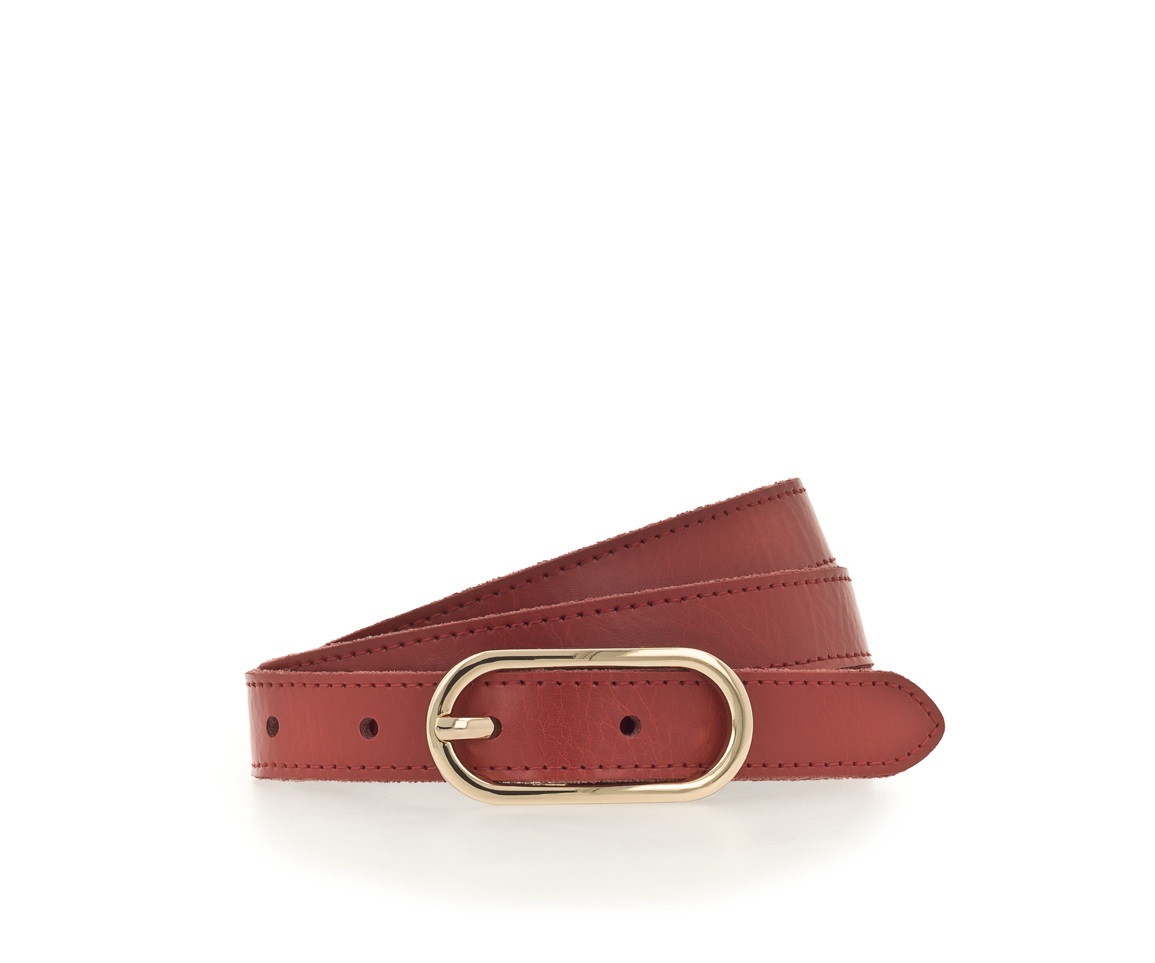Tamaris Ledergürtel "Claudia Gold" mit schmaler Schließe, 2 cm breit, aus Rindsleder, unifarben