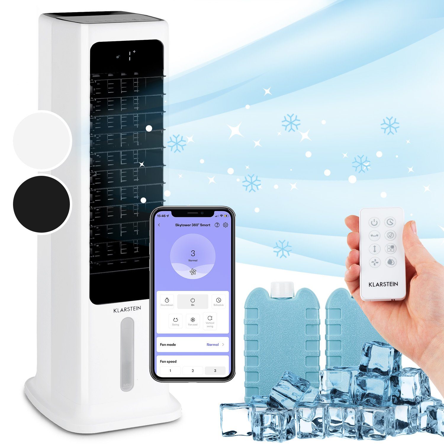 Klarstein Ventilatorkombigerät Skytower 360° Smart Luftkühler günstig online kaufen