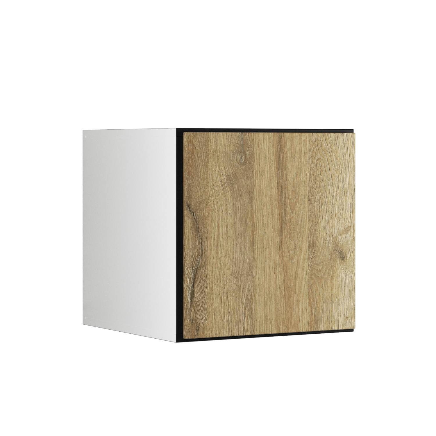 BMG Möbel Schranksystem Modul+ (Einzelschränke und Regale kombinierbar im Baukastenprinzip, wählbar aus Regal, Schrank mit Tür oder Schrank mit Klappe) mit oder ohne Fronten, griffloses Design, Made in Germany