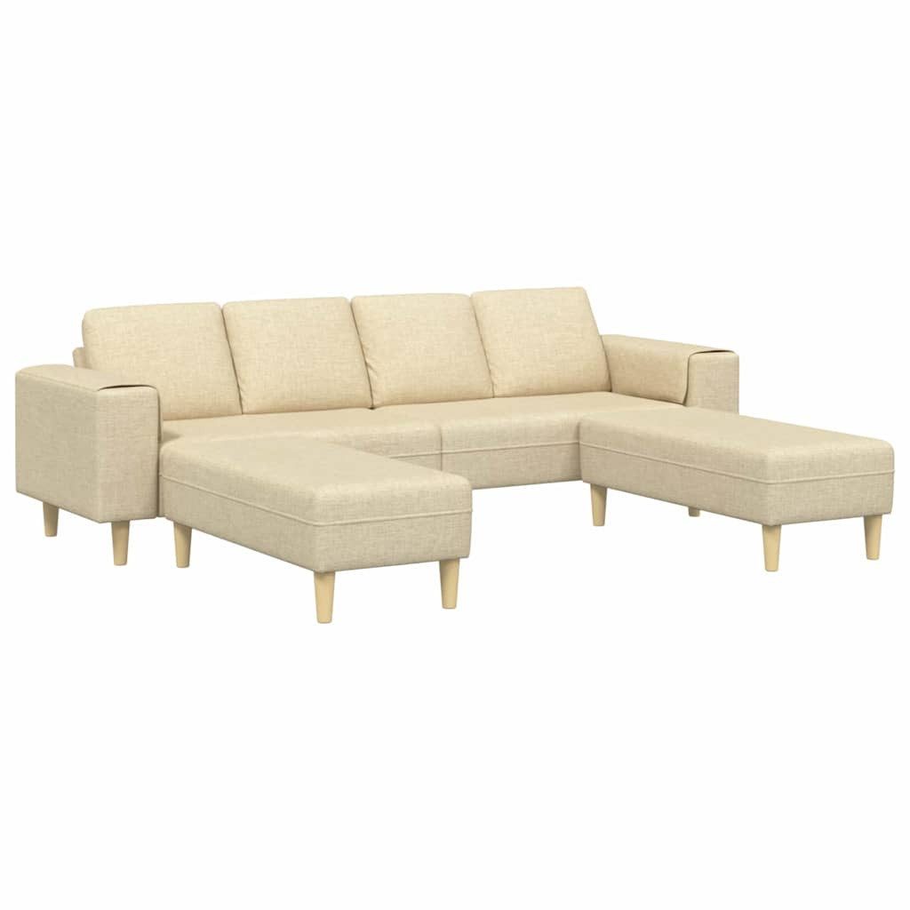 vidaXL Sofa Sofa Set Creme Stoff, günstig online kaufen