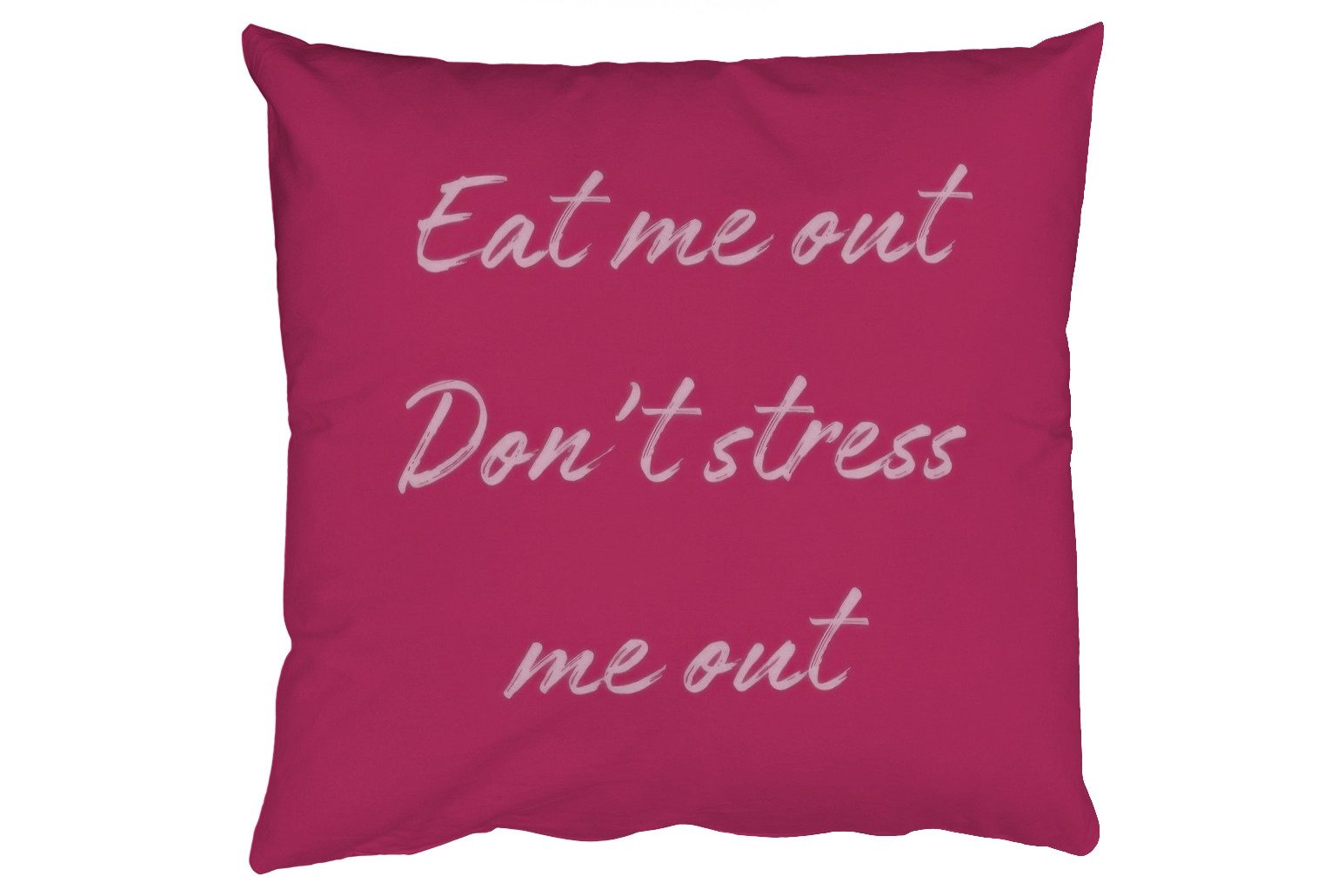 MuchoWow Dekokissen Iss mich auf, stresst mich nicht - Pink - Minimalist, Zierkissen, Deko Kissen mit Füllung, Sofakissen, 60x60 cm