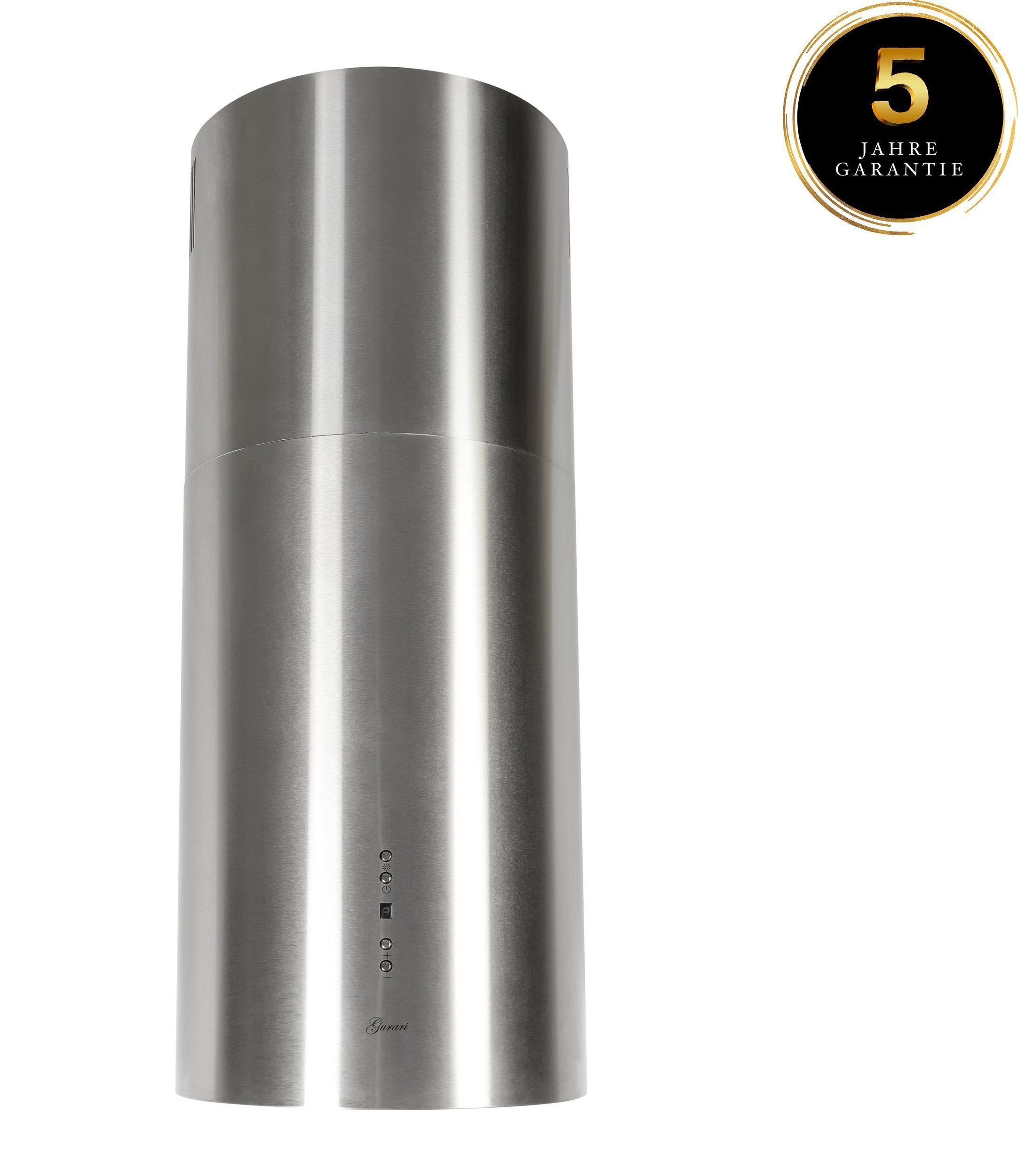 GURARI Inselhaube GCH I 385 36 IS Prime+5 Jahres Garantie/ GCH I 385 36 IS Prime+5 Jahres Garantie, Runde Insel Dunstabzugshaube 36 cm, Edelstahl, Deckenhaube, 1000m³/h