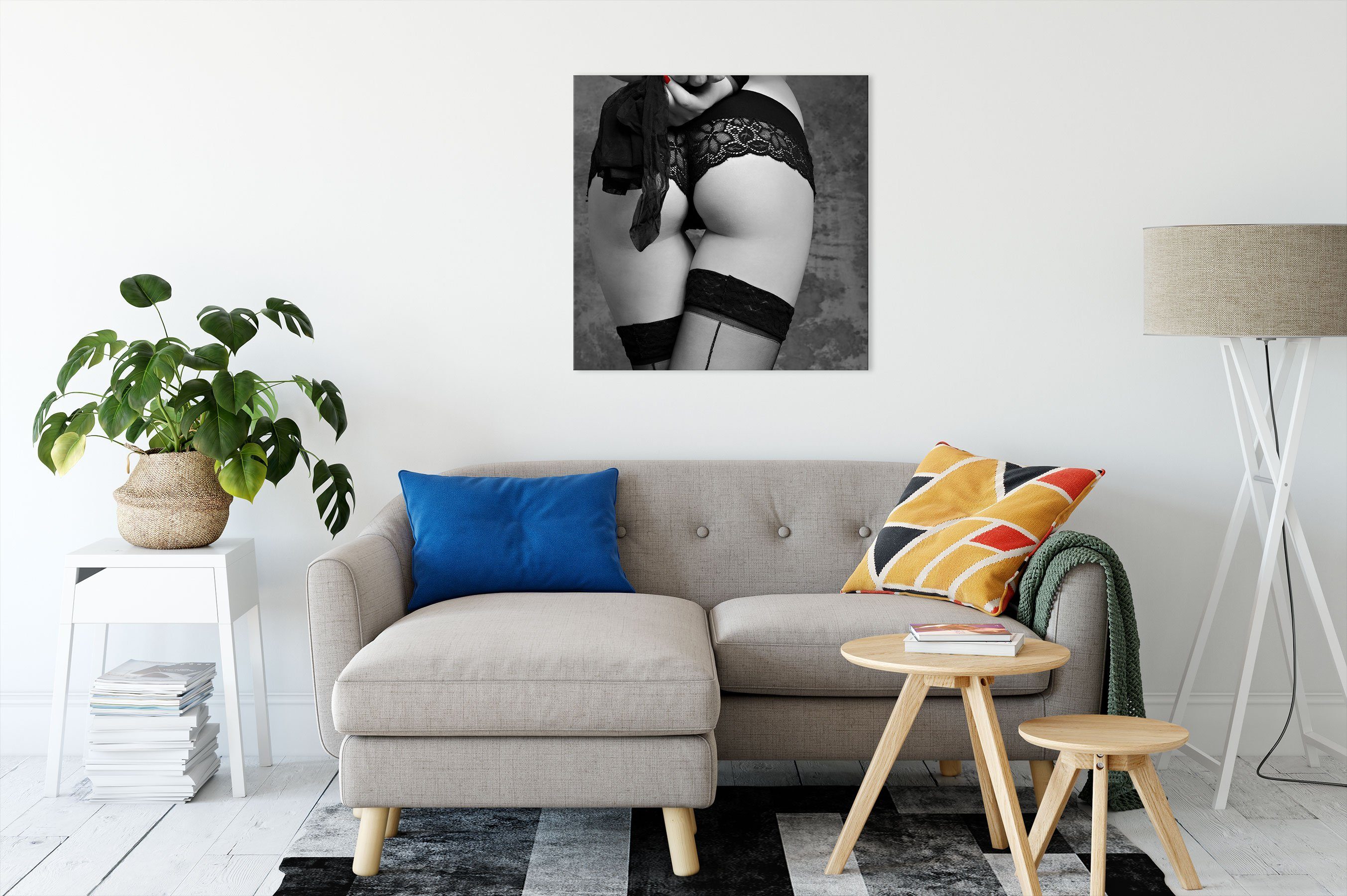 erotische Leinwandbild Spitzen-Dessous, Pixxprint Zackenaufhänger erotische Leinwandbild bespannt, inkl. fertig Spitzen-Dessous (1 St),