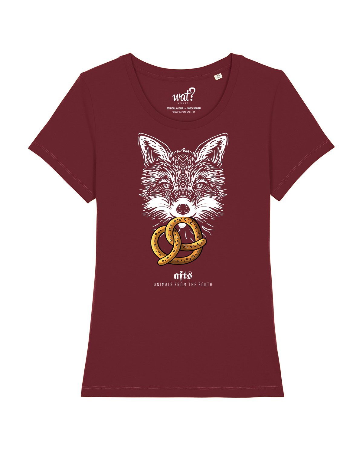 wat? Apparel Print-Shirt [#afts] Fuchs (1-tlg) weinrot