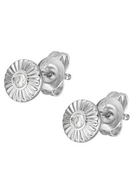 Fossil Paar Ohrstecker Kreis rund Sonne, STERLING, JFS00617040, mit Zirkonia (synth)