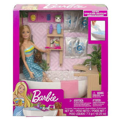 Mattel® Puppen Accessoires-Set Mattel GJN32 - Barbie - Spielset, Puppe mit Badewanne und Zubehör, Wellnesstag