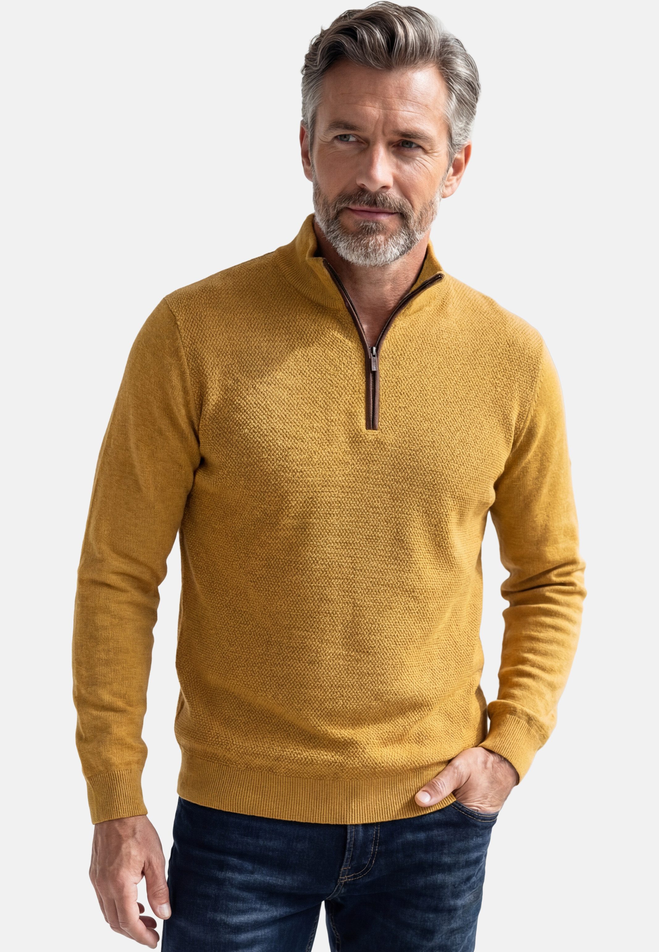 Redmond Strickpullover Basic (1-tlg) Troyer - Baumwolle - Atmungsaktiv
