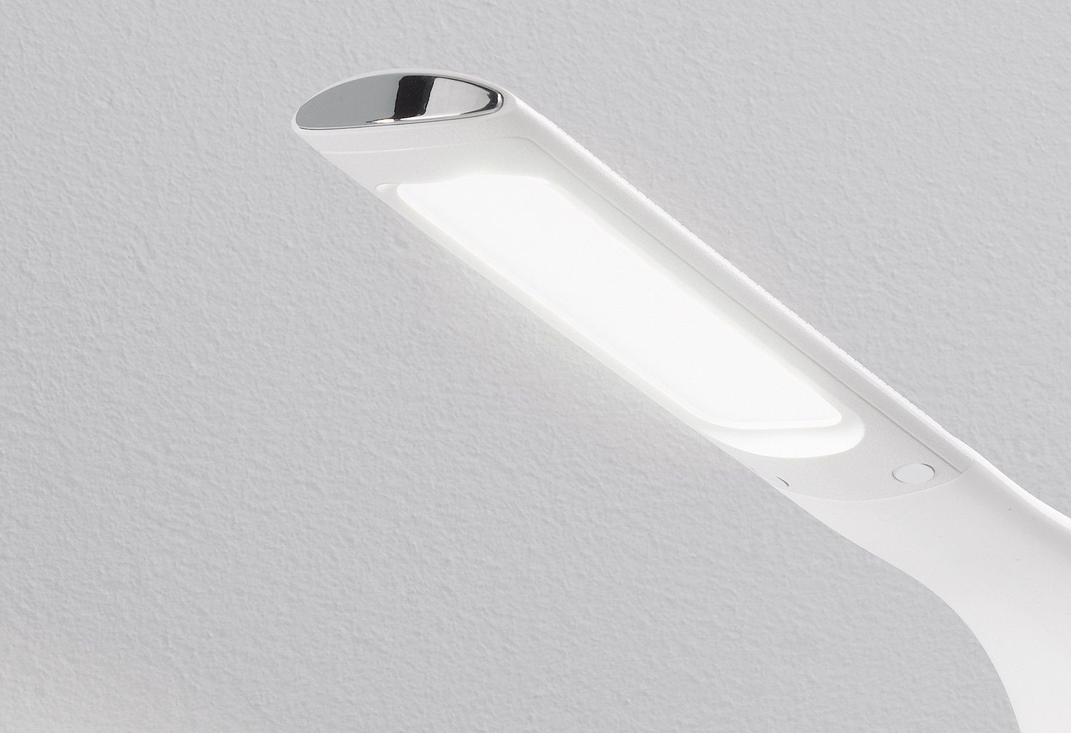 casa NOVA LED Schreibtischlampe SWING, 1-flammig, H 42 cm, Weiß, Kunststoff, Alarmfunktion, Dimmfunktion, Kalender, Timer, LED fest integriert, Tageslichtweiß, Touchsensor, Temperaturanzeige