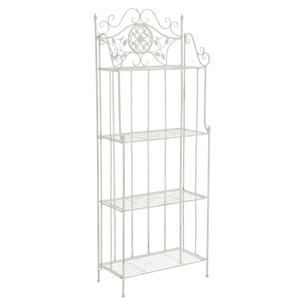 CLP Standregal Pflanzenregal Blumenregal Klappregal, Spar-Set 1-tlg., klappbar, 4 Ablagen, Antik-Optik, Eisen