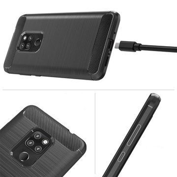 CoolGadget Handyhülle Carbon Handy Hülle für Huawei Mate 20 6,5 Zoll, robuste Telefonhülle Case Schutzhülle für Mate 20 Hülle