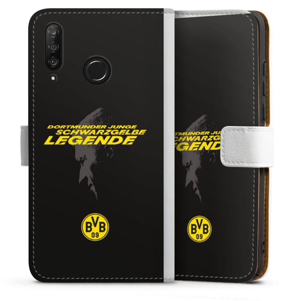 DeinDesign Handyhülle Marco Reus Borussia Dortmund BVB Danke Marco Schwarzgelbe Legende, Huawei P30 Lite Premium Hülle Handy Flip Case Wallet Cover