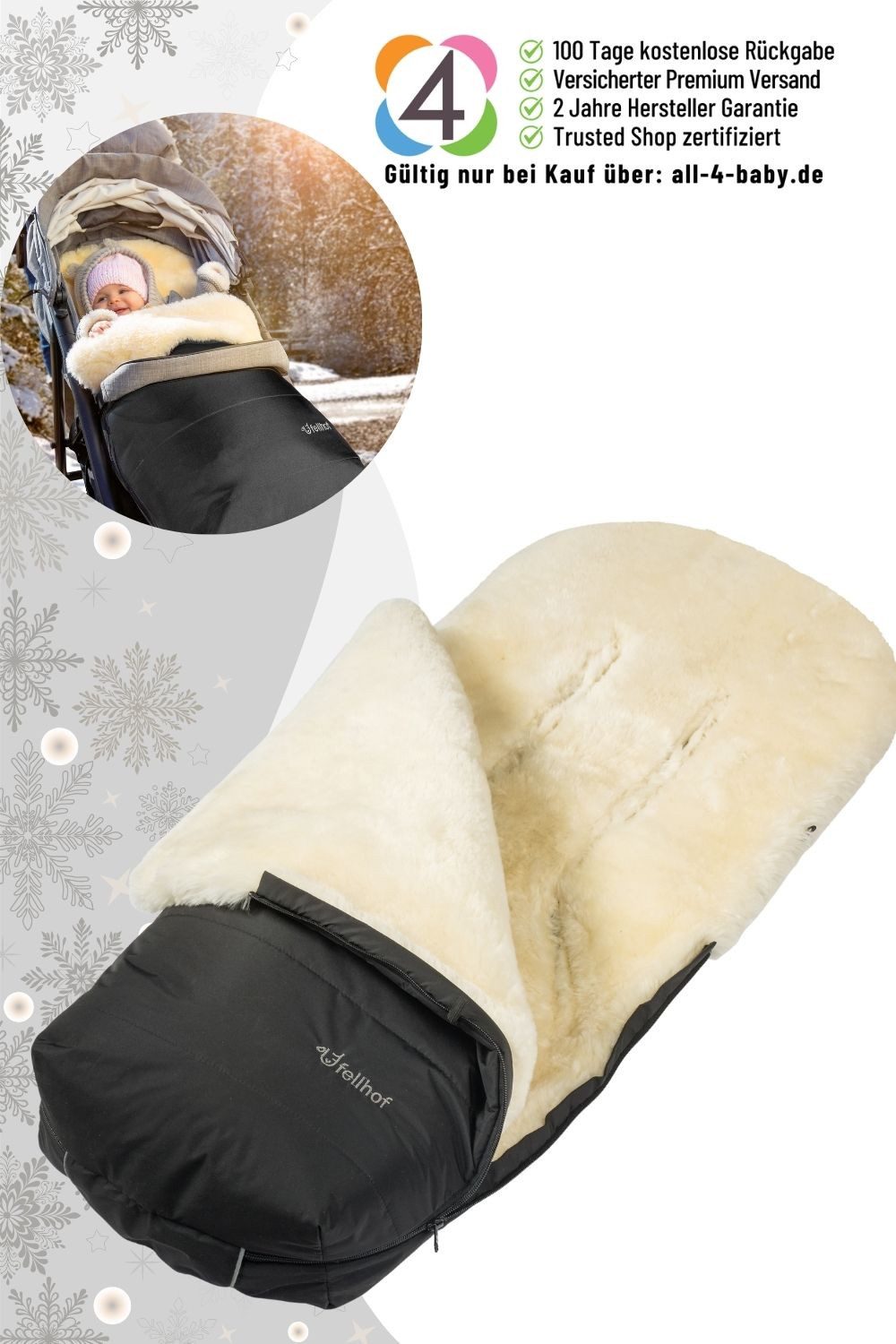 Fellhof Fußsack Lammfellfußsack Cozy