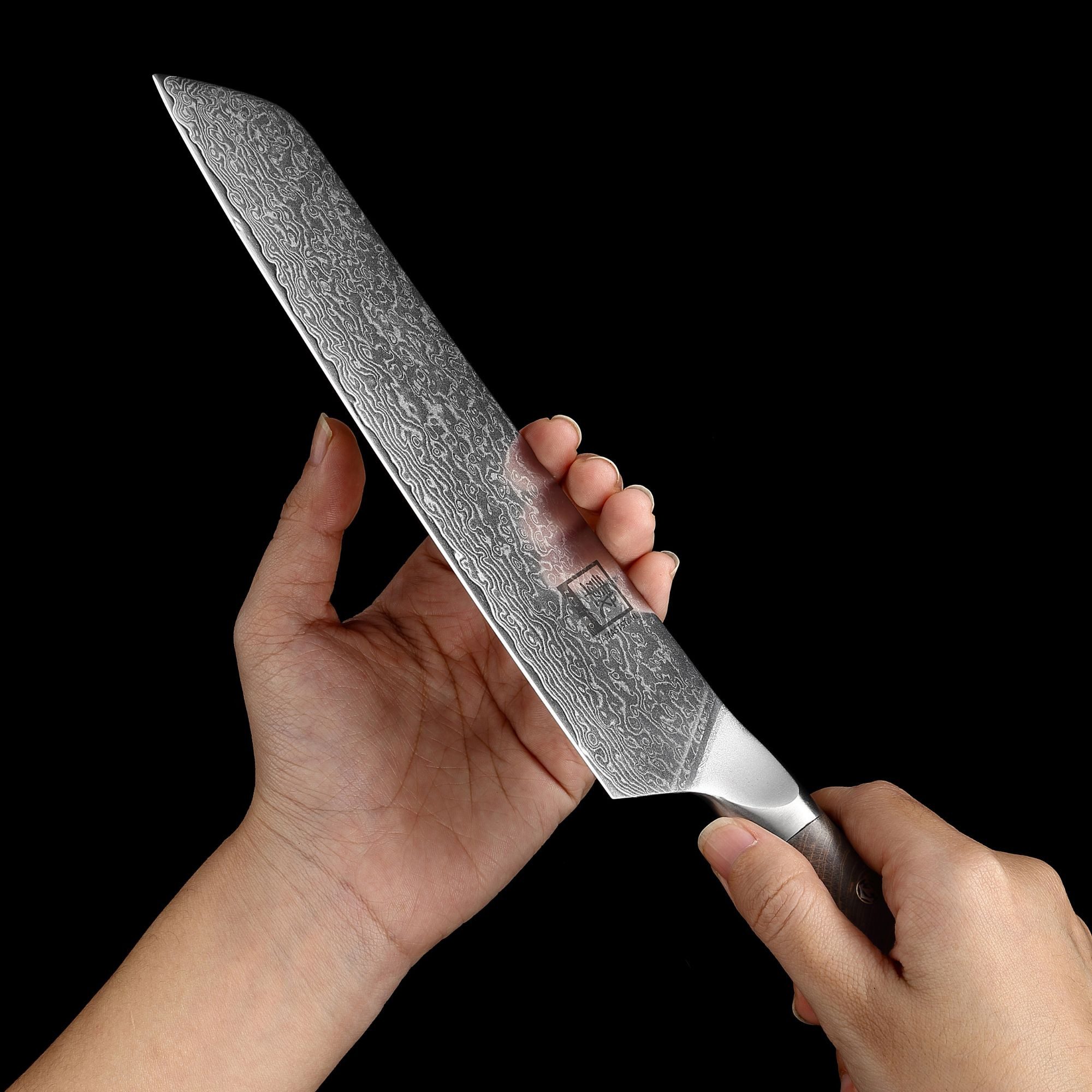 ZAYIKO Messer-Set Professional Series Damast Kochmesser 12-20 cm Klingen Ahornholzgriffe (Damastmesser mit Geschenkbox, 3-tlg., 3er Damastmesser-Set), Damaststahl, VG10-Kern