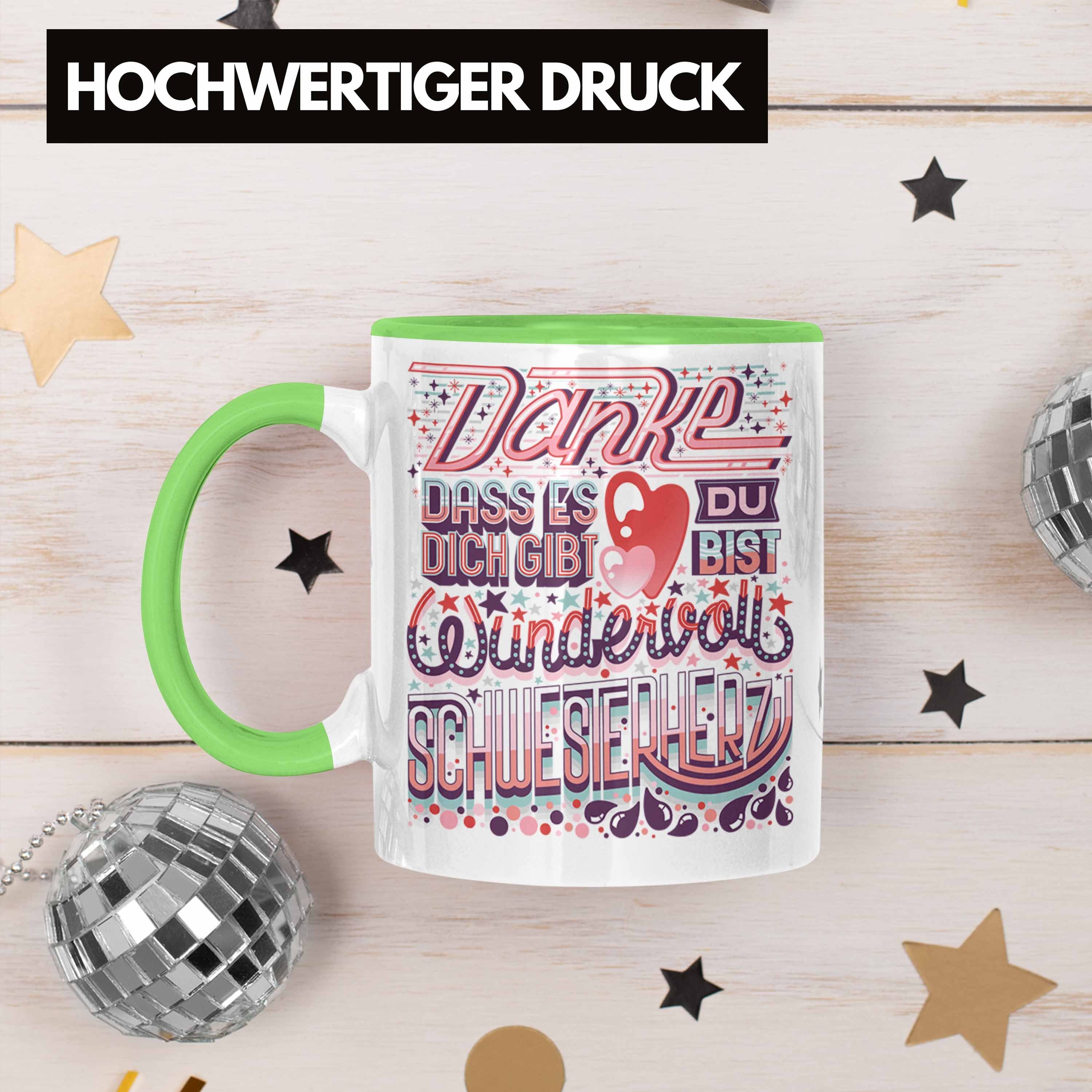 Trendation Tasse Trendation Grün - Geschenkidee von von Beste Lieblingsschwester Bruder Schwester an Spruch Schwester Tasse Geschenk Schwester