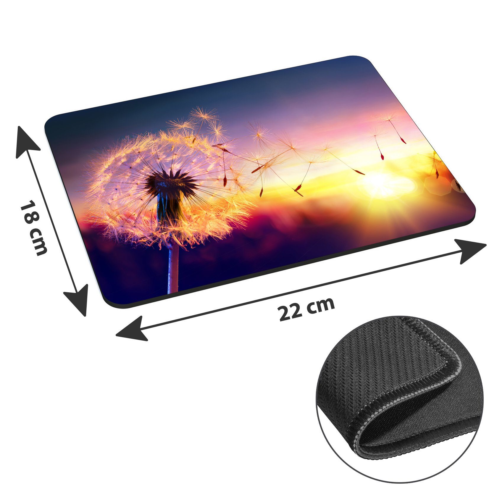 PEDEA Gaming Mauspad 22 cm x 18 cm mit Motiv (Größe L), mit vernähten Rändern und Rutschfester Unterseite – Bild 2 von 4