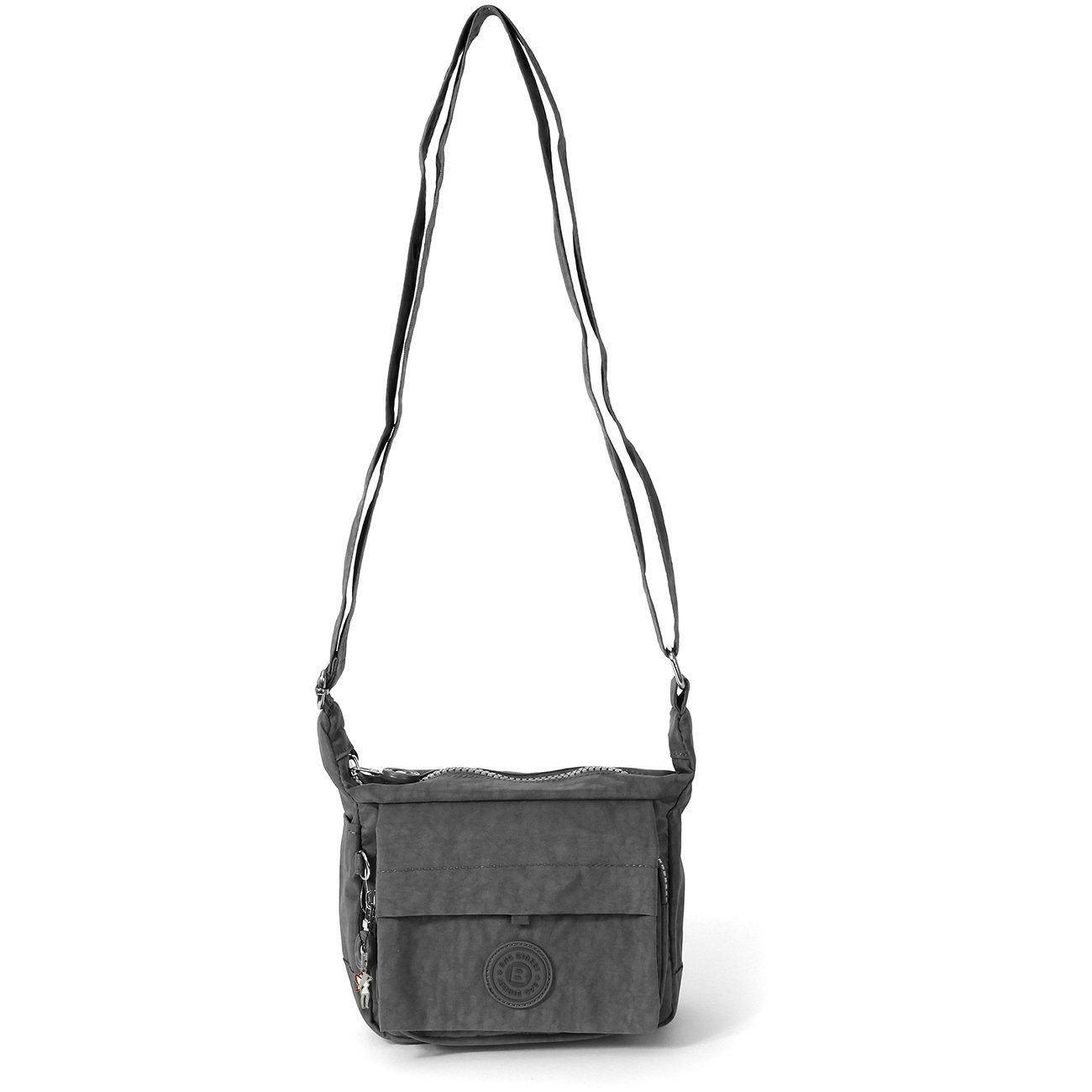 BAG STREET Handtasche Bag Street Damen Handtasche Abendtasche (Handtasche), Damen, Jugend Tasche aus Crinkle Nylon in grau, ca. 17cm Breite