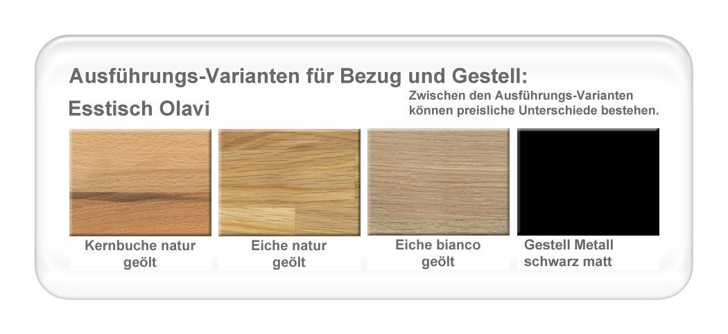 expendio Esstisch Olavi Massivholz geölt 11, cm aus rechteckig 160x90 Kernbuche