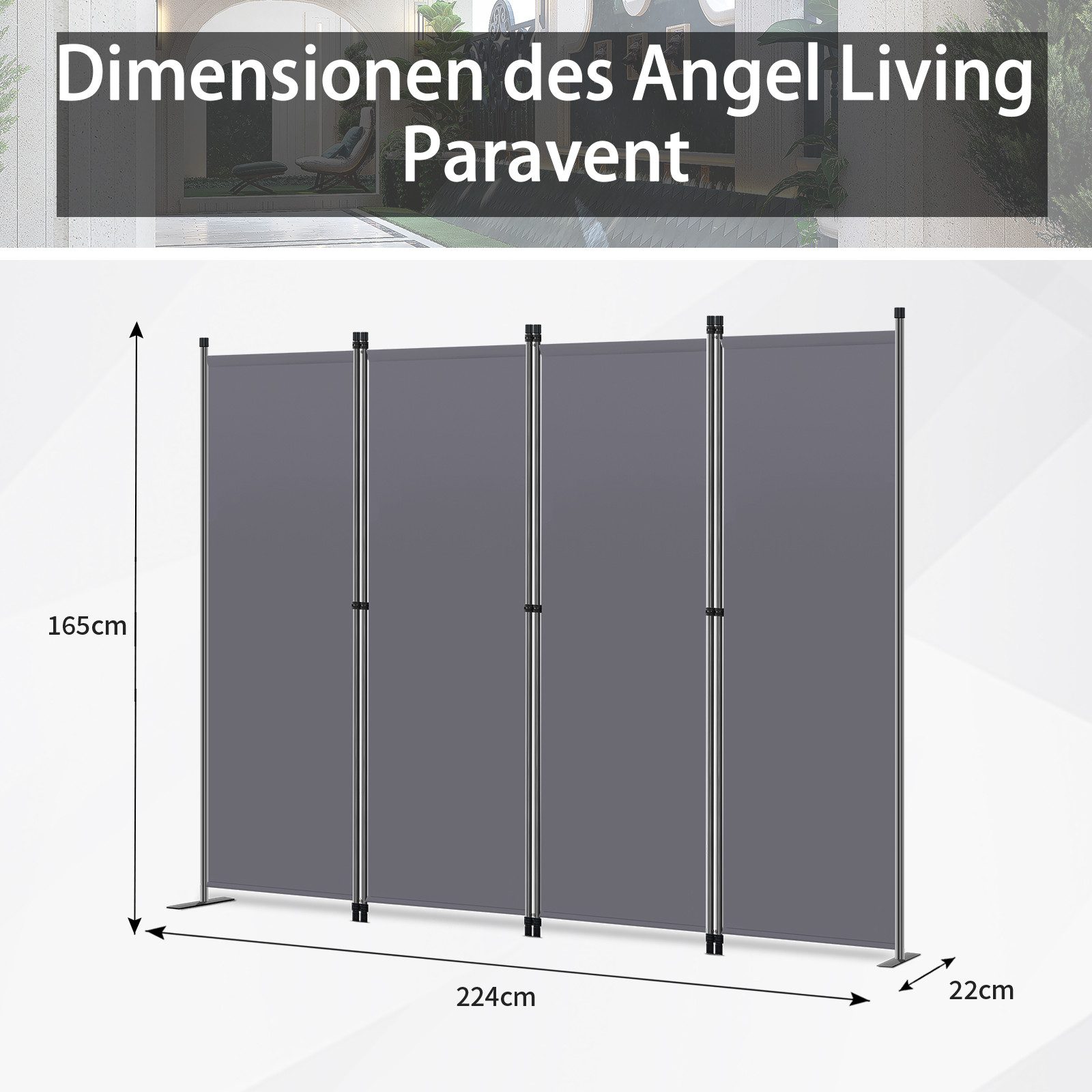 Angel Living Paravent KlappbarTrennwand Sichtschutz Faltbildschirm günstig online kaufen