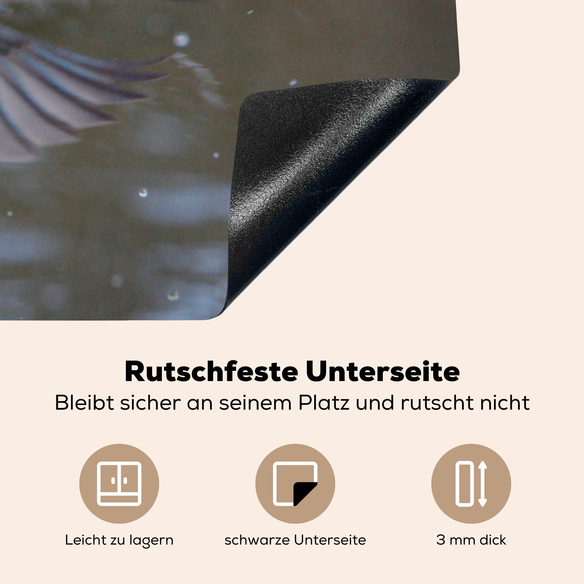 Eisvogel MuchoWow Herdblende-/Abdeckplatte Ceranfeldabdeckung, Arbeitsplatte küche Fisch Wasser, - für - 83x51 tlg), (1 Vinyl, cm,